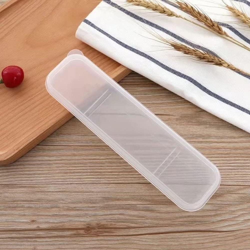 Origlam Portable Flatware Box Travel Tableware Storage Case, Simple Tableware Storage Box Case For Cutlery Kit (White)