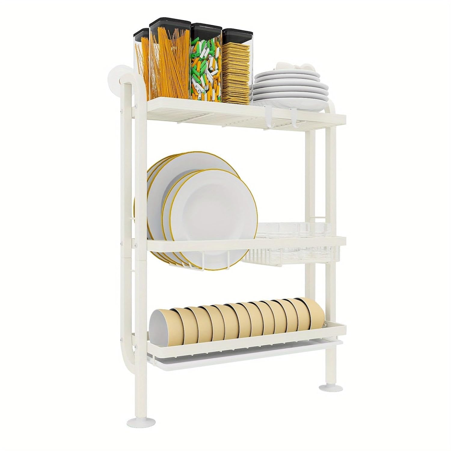 Ndola Wall Mounted Dish Drying Rack For Kitchen Sink Space Saving Dish Drainer Shelf Stainless Steel Plate Bowl Cup Holder Kitch