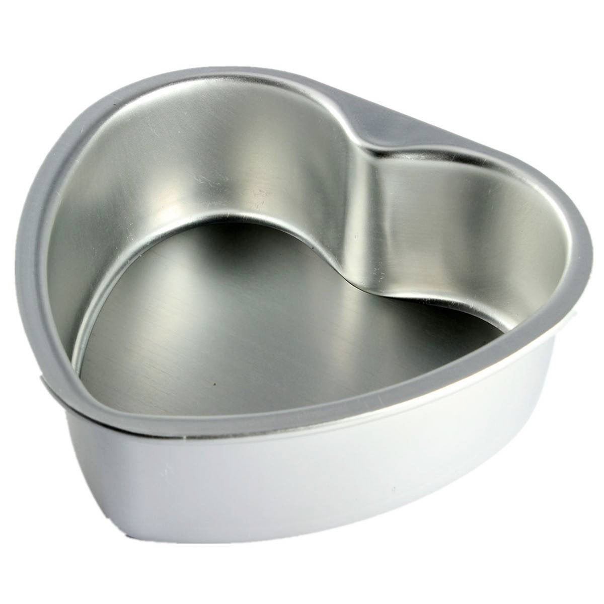 Lepohome 2 Pcs Aluminum Heart Shaped Cake Pan Set Diy Baking Mold Tool With Removable Bottom - 6 Inch & 8 Inch