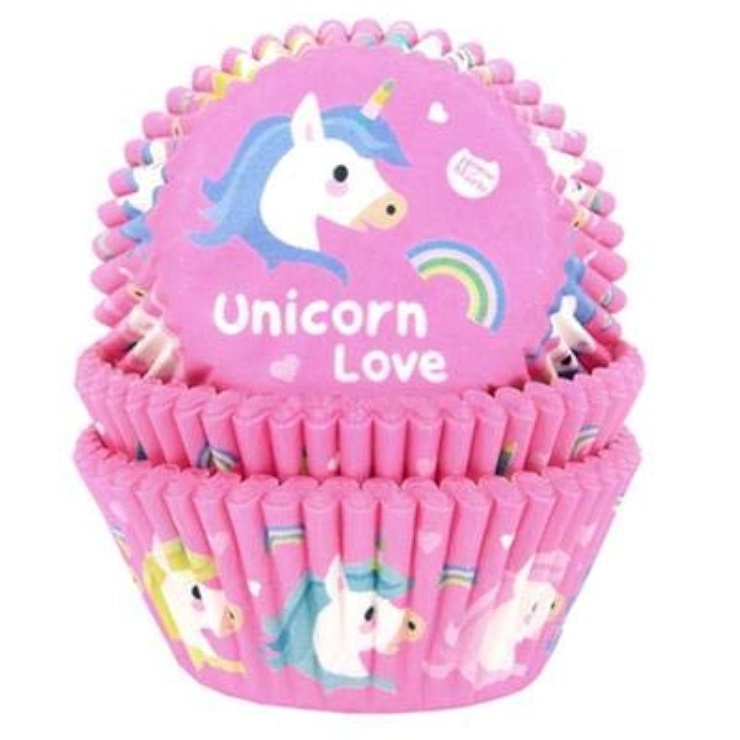 House Of Marie Unicorn Pattern Paper Muffin Cases Cupcake Cases Pack Of 50