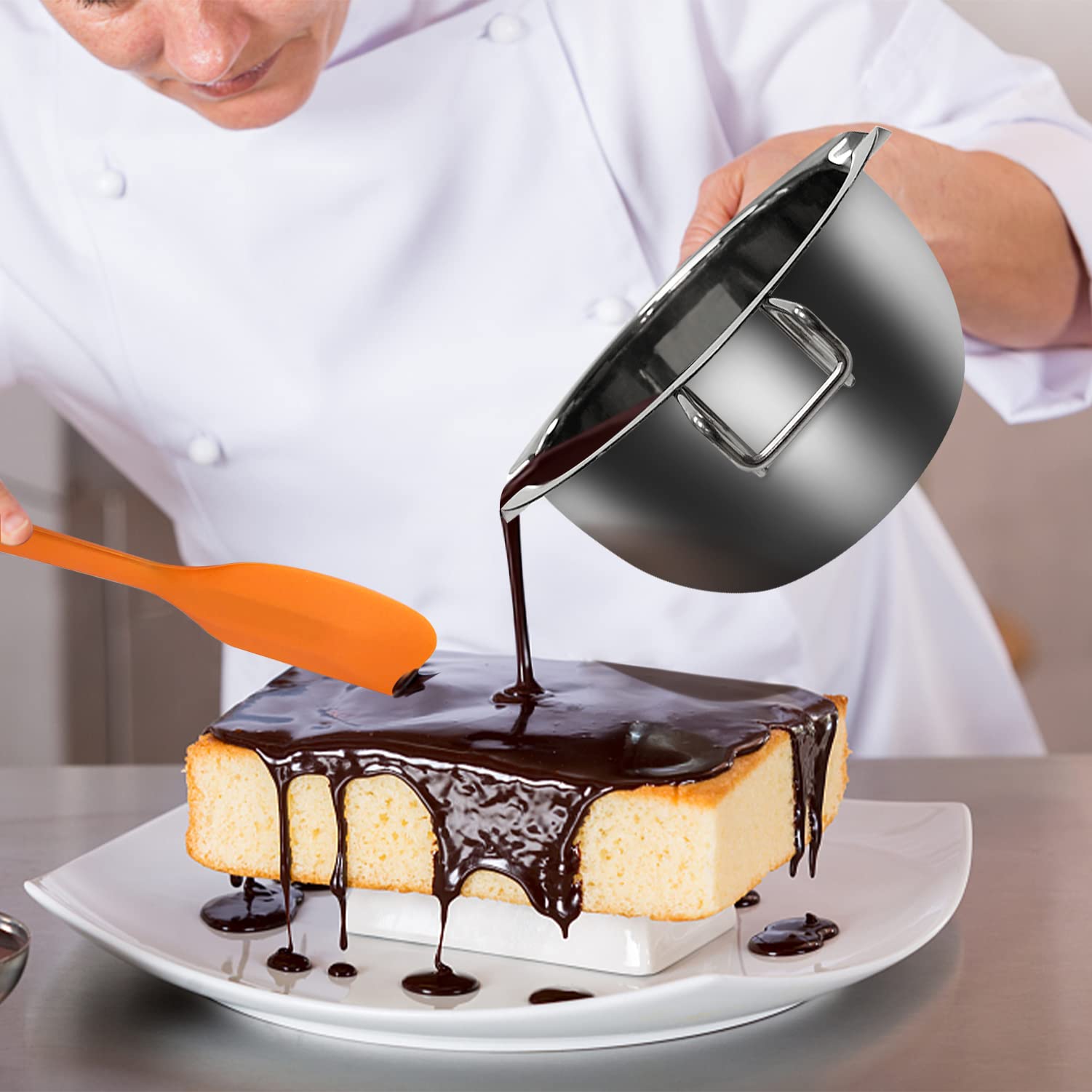 Artcome Double Boiler Melting Pot Set - 600Ml/0.6Qt Chocolate Melting Pot, 1600Ml/1.7Qt Stainless Steel Pot, Decorating Spoons,