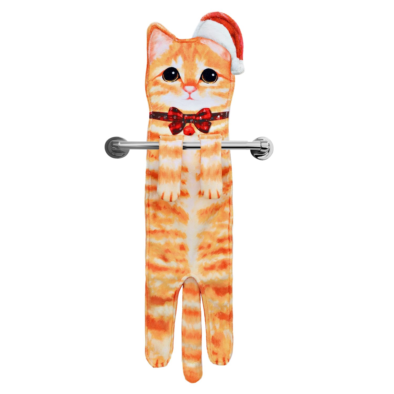 Daisyjoy Christmas Cat Funny Hand Towels For Bathroom Kitchen - Cute Cat Decor Hanging Face Towels-Unique Mothers Day Valentines