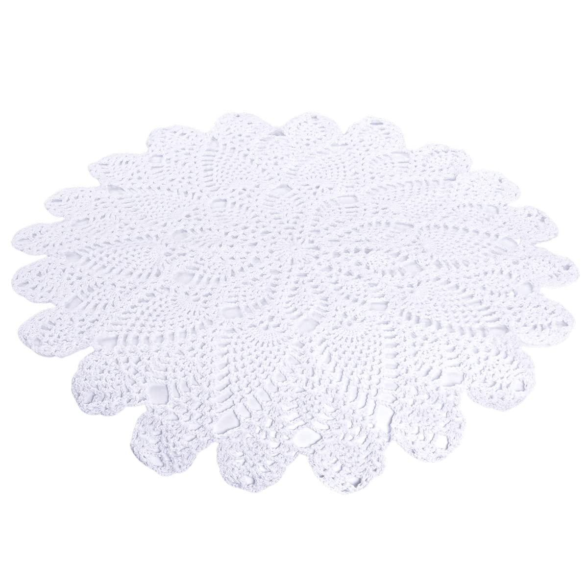 Phantomon 20 Inch Lace Doilies Table Placemats Handmade Crochet Cloth Round Coasters Knitted Doilies For Tables Sofa Cover, 100%