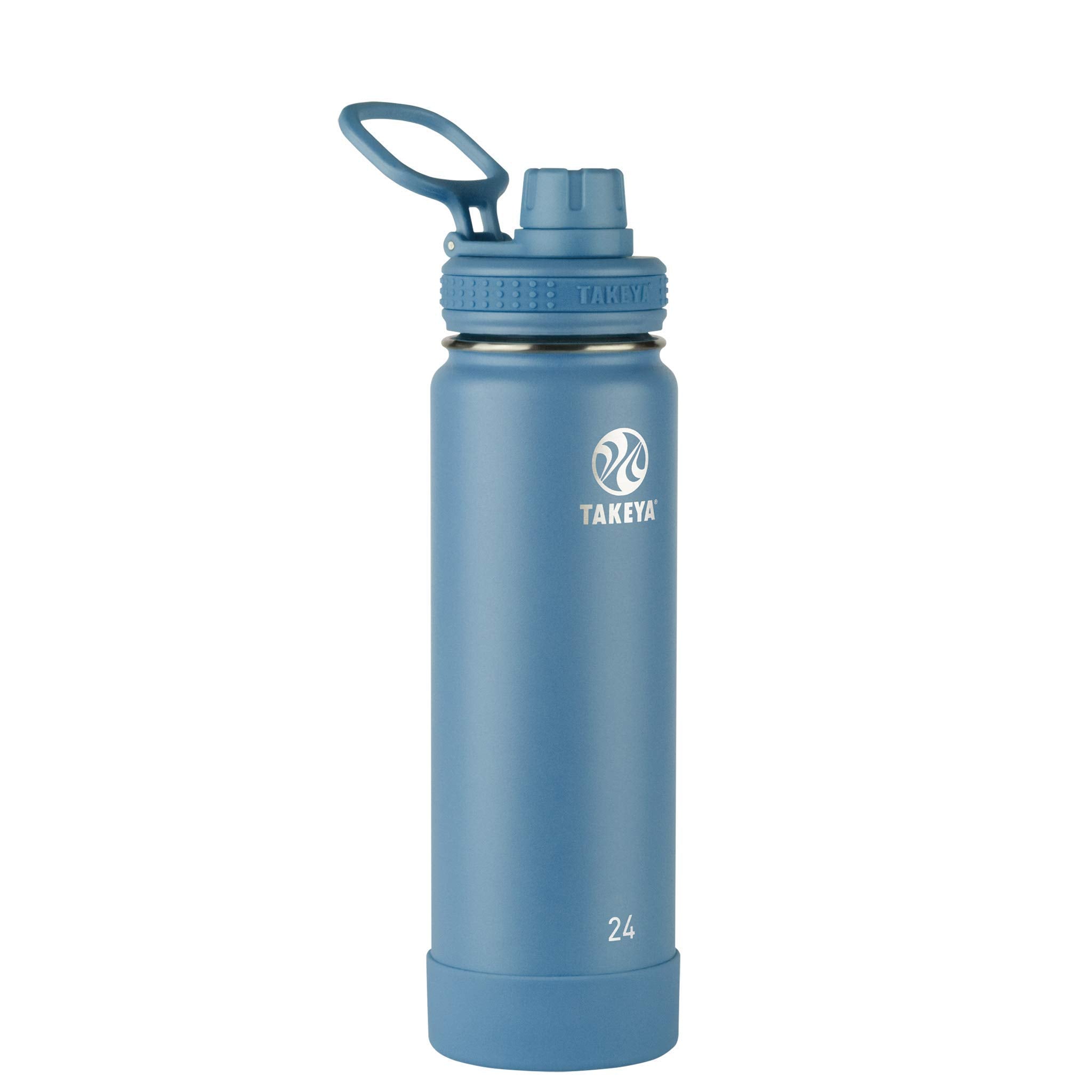 Takeya Actives Insulated Stainless Steel Water Bottle With Spout Lid, 24 Ounce, Bluestone