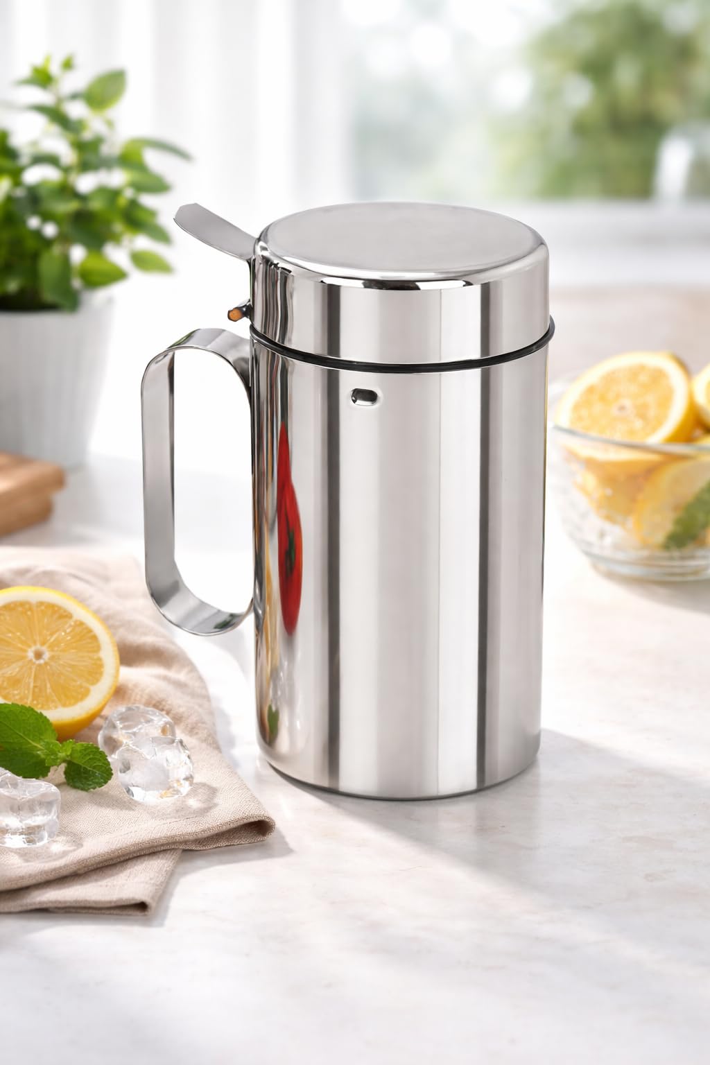 Visaxmi Stainless Steel Oil Dispenser With Nozzle 1 Litre (1000 Ml) | Oil Container | Oil Pourer | Oil Pot | Oil Can| Oil Bottle