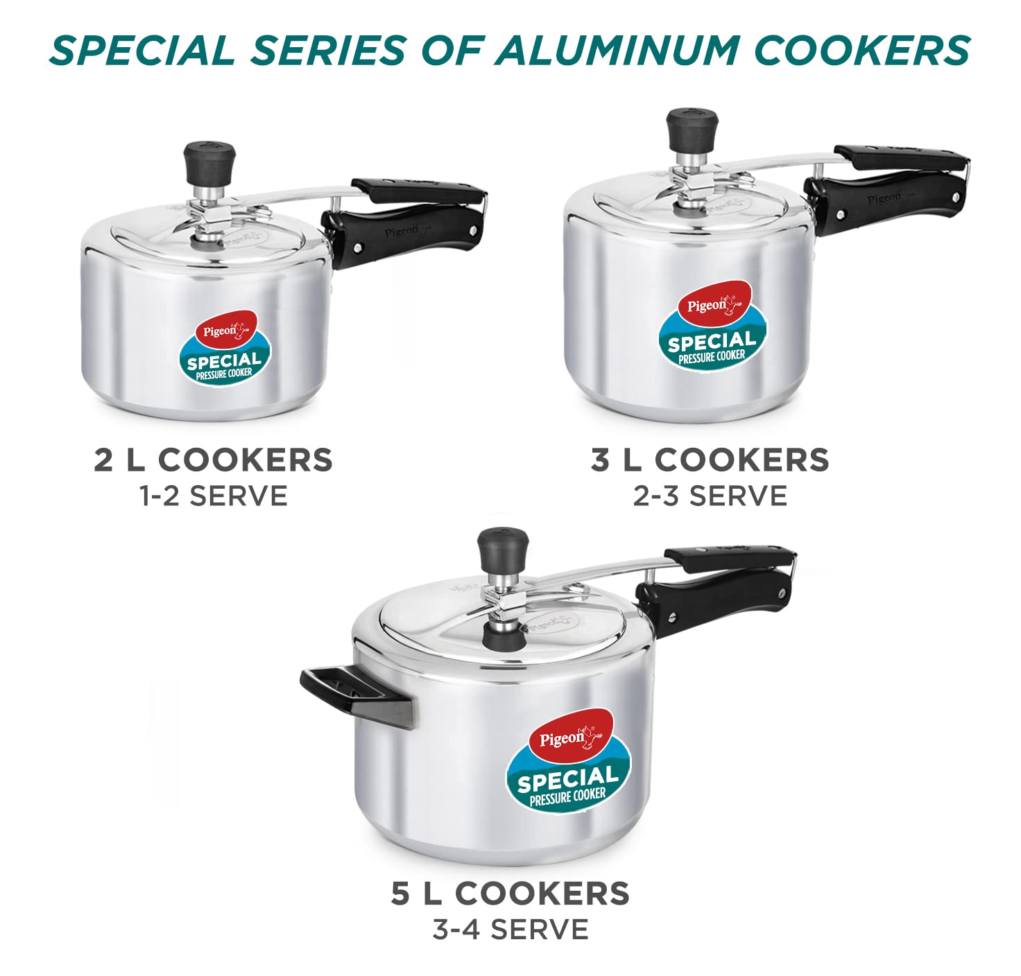 Pigeon Special Pressure Cooker Aluminium Inner Lid Induction Base 5 L - Silver