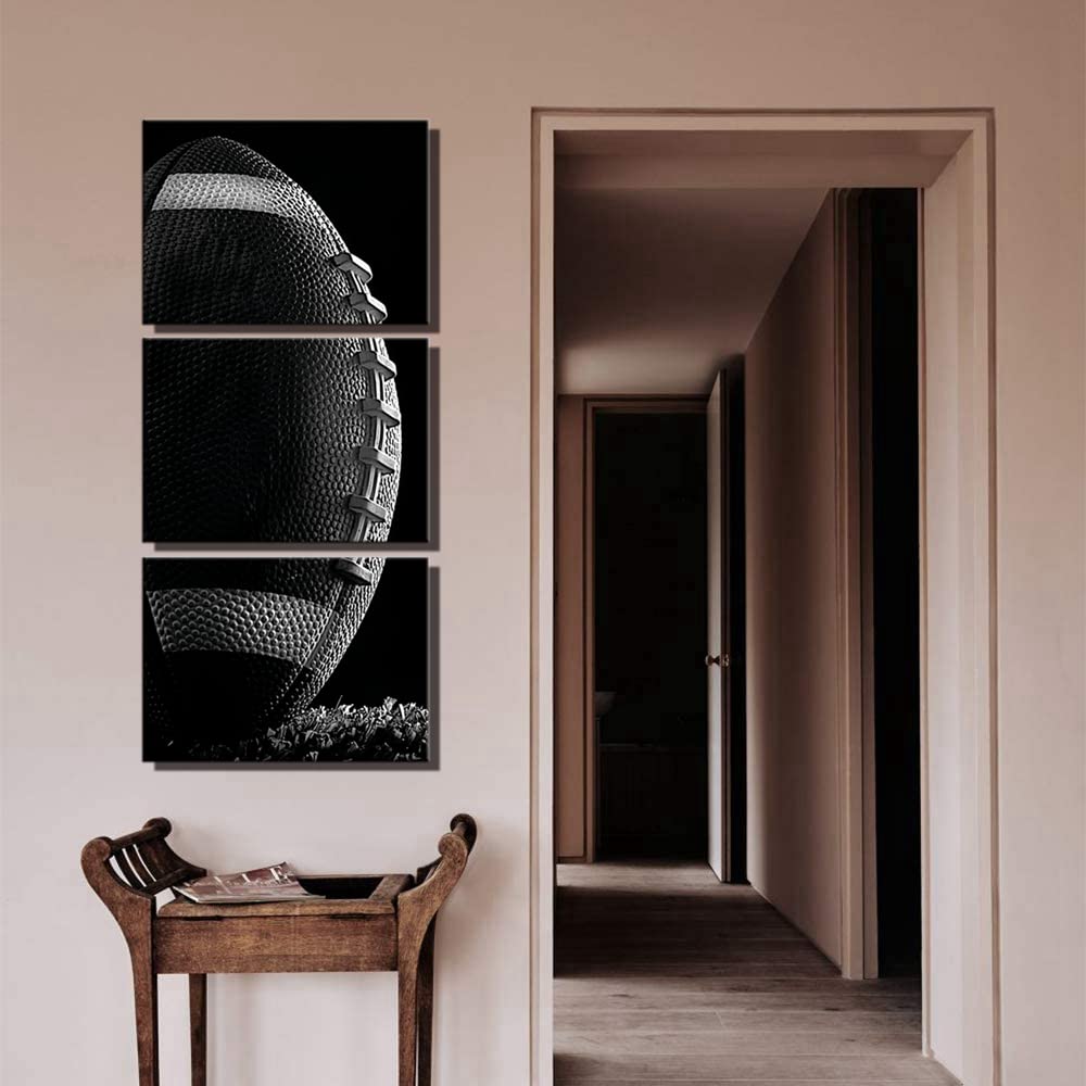 American Football Sport For Gym Wall Art Black And White Dormitory Playroom Poster Print Black Artwork Minimalist Rugby For Kid