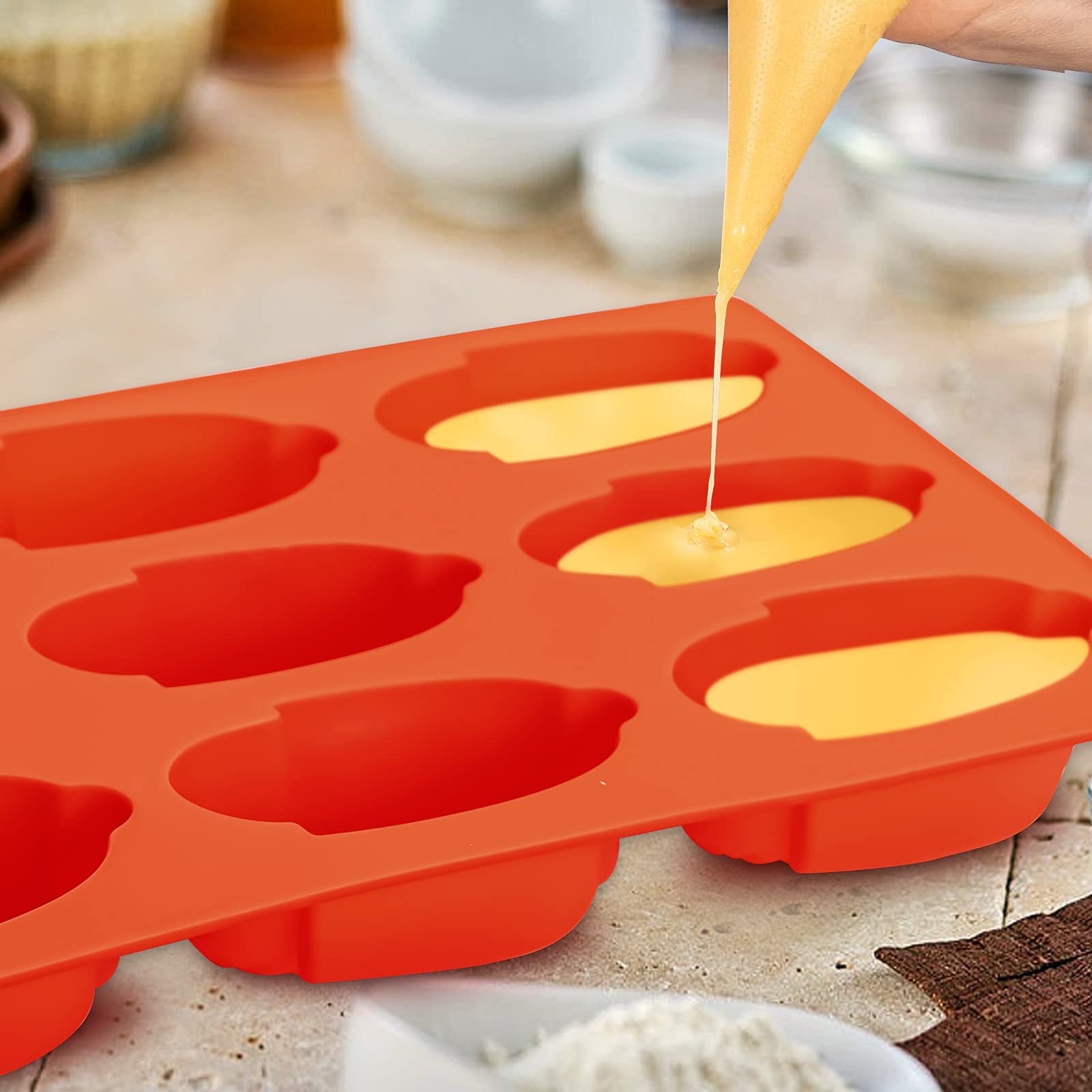 Dootafy 2 Pack Small Corn Stick Bread Pan, Silicone Corn Cob Bread Molds Mini Cake Pans Cakelette Pan For Fall Baking Muffin Cup