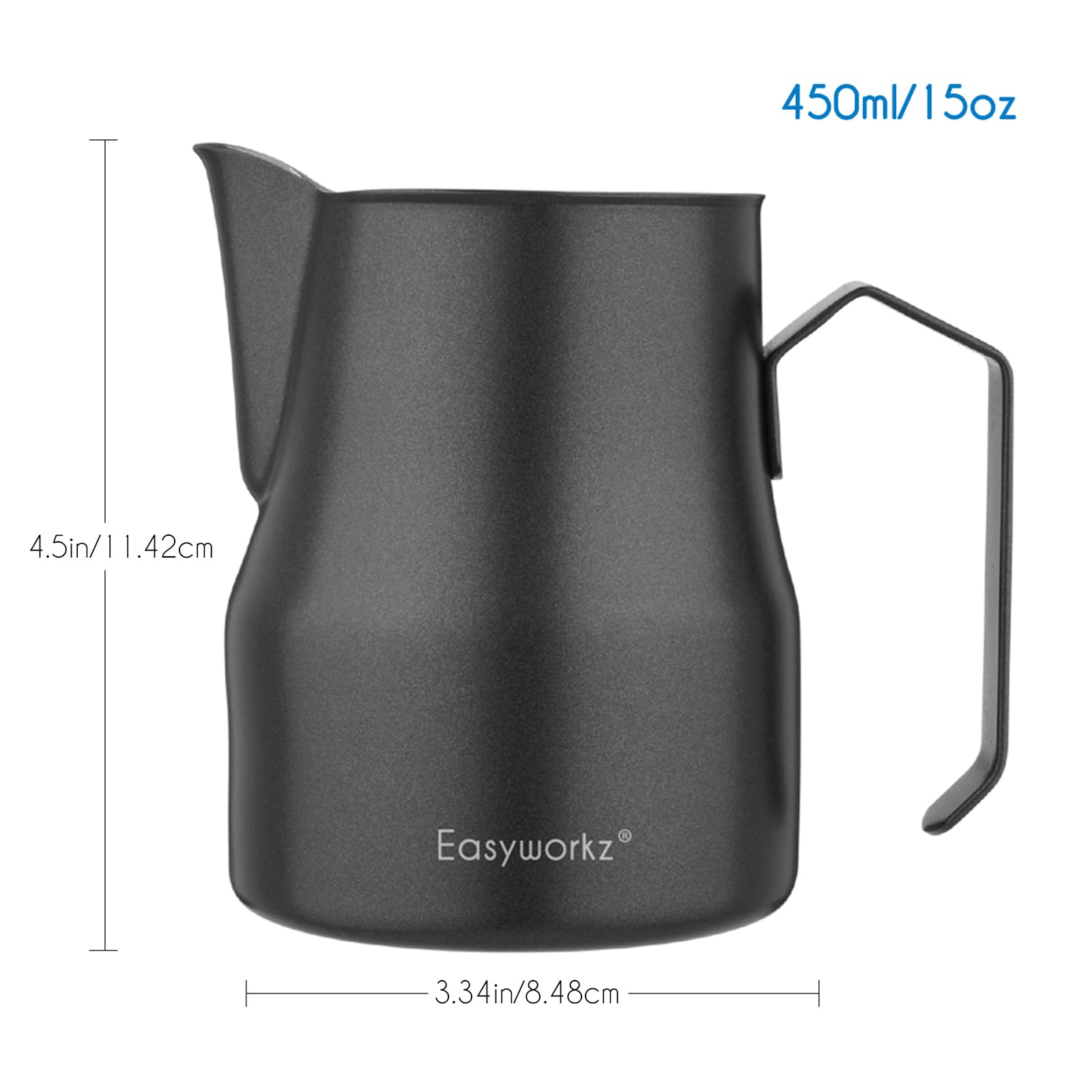 Easyworkz Espresso Steaming Pitcher Stainless Steel 15 Oz Coffee Frothing Picther Milk Jug Cappuccino Latte Art Cup