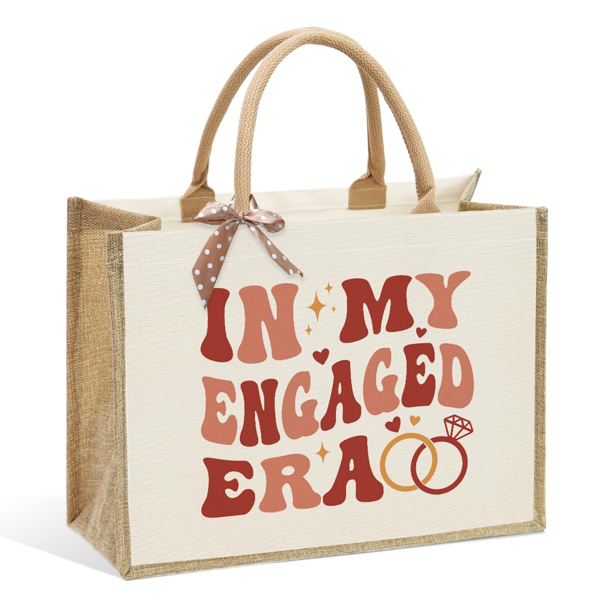 Bride Bag, Bride Gifts, Bridal Shower Gifts, In My Engaged Era, Brides Engagement Canvas Tote Bag, Wedding Bachelorette Honeymoo