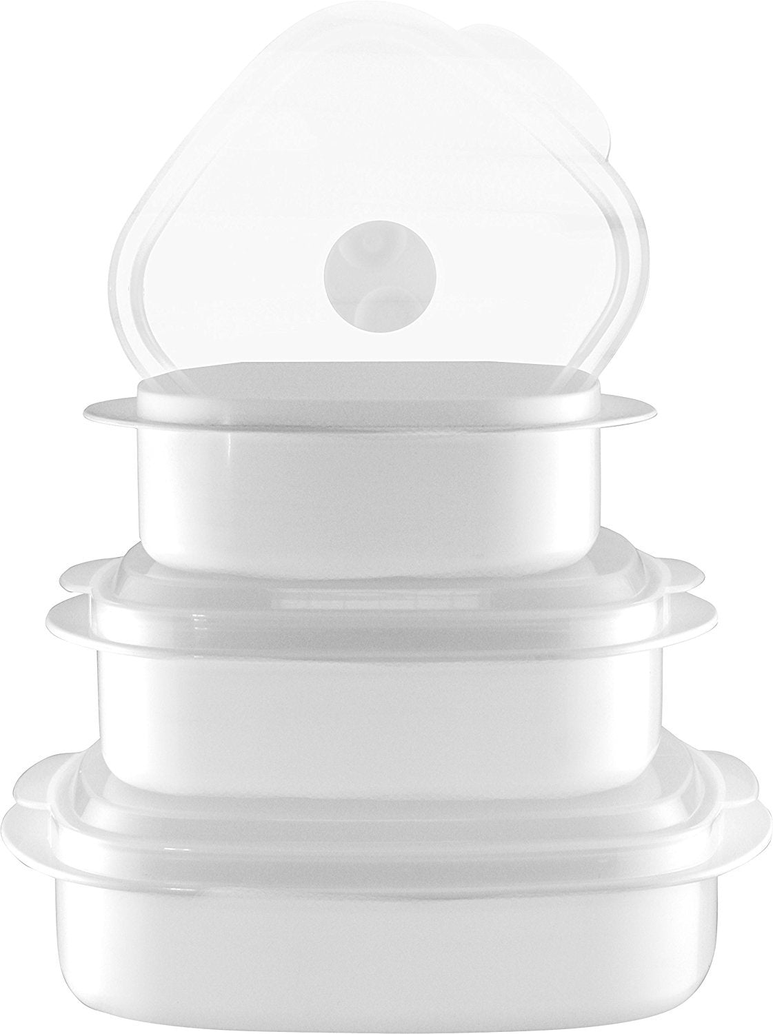Calypso Basics by Reston Lloyd 6Piece Microwave Cookware, Steamer and Storage Set, White