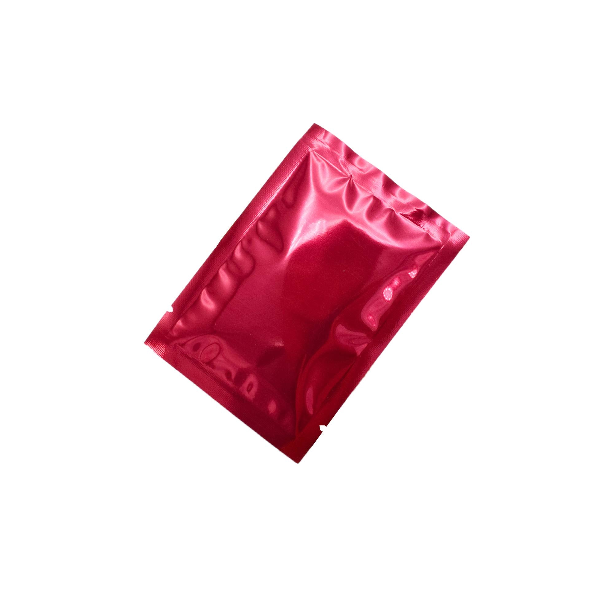 QQ Studio 100 PCS Metallic Mylar Foil Open Top Sealable Bags (8x12cm(3.1x4.7), 100x Red)