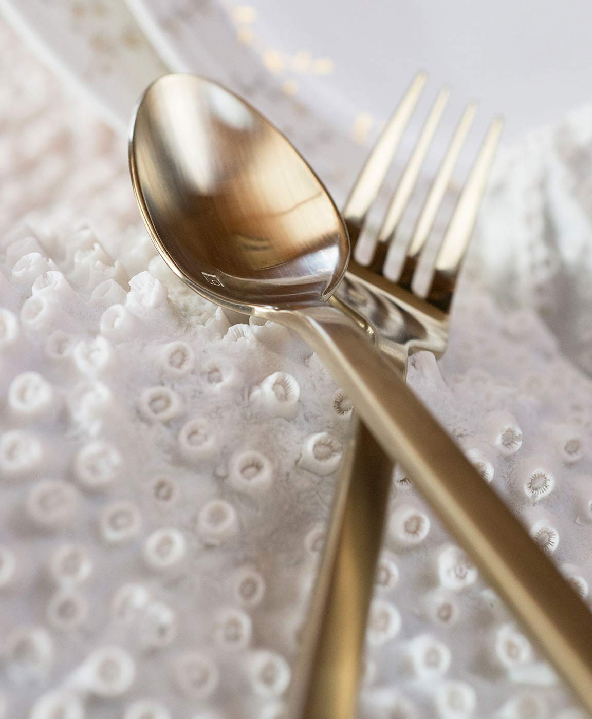 Fortessa Arezzo 2 Piece Serving Set, Boxed, Brushed Gold