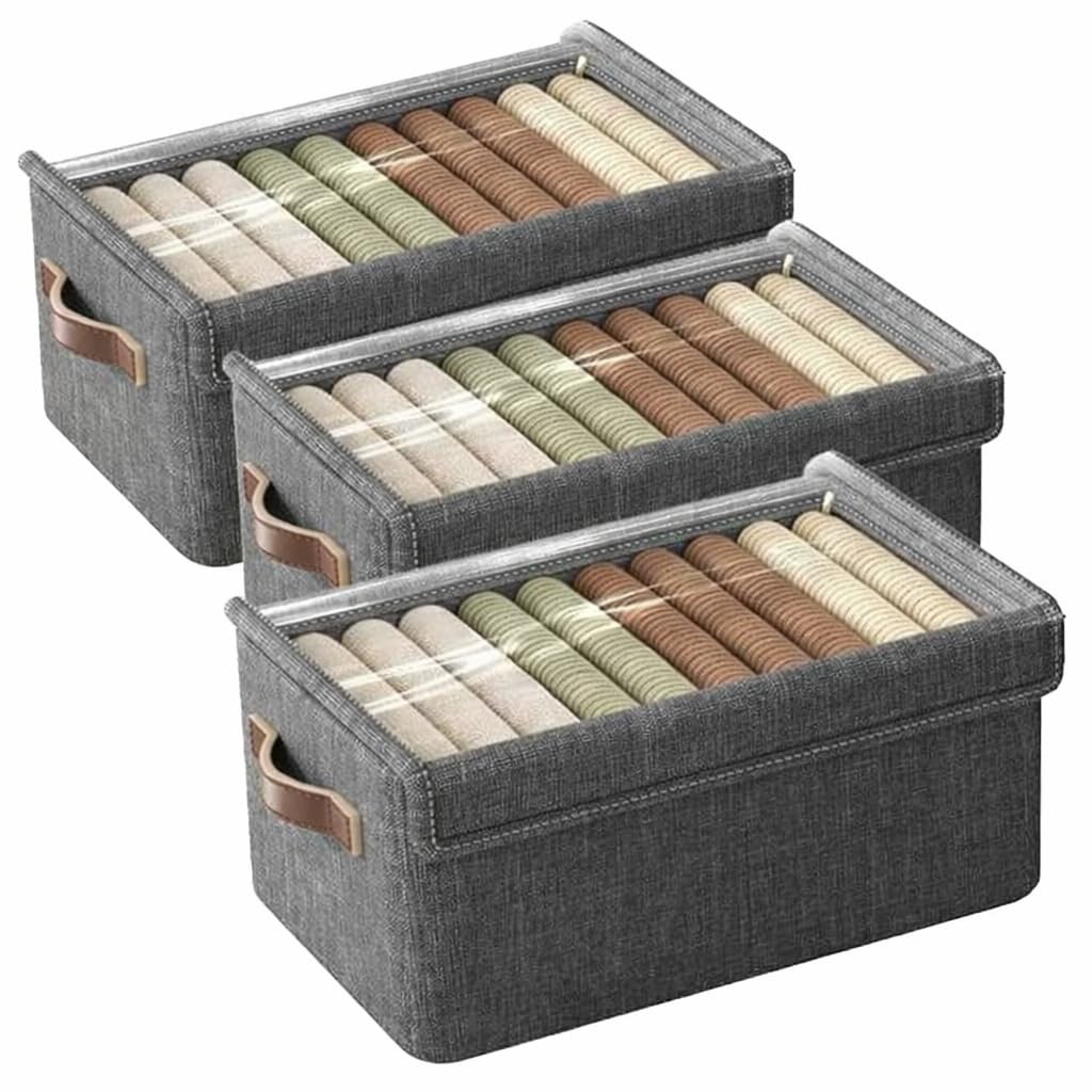 Rexotex 26L Foldable Clothes Organizer For Wardrobe, Blanket Storage Box, Cloth And Dress Organiser Metal Frame Basket Bag With 