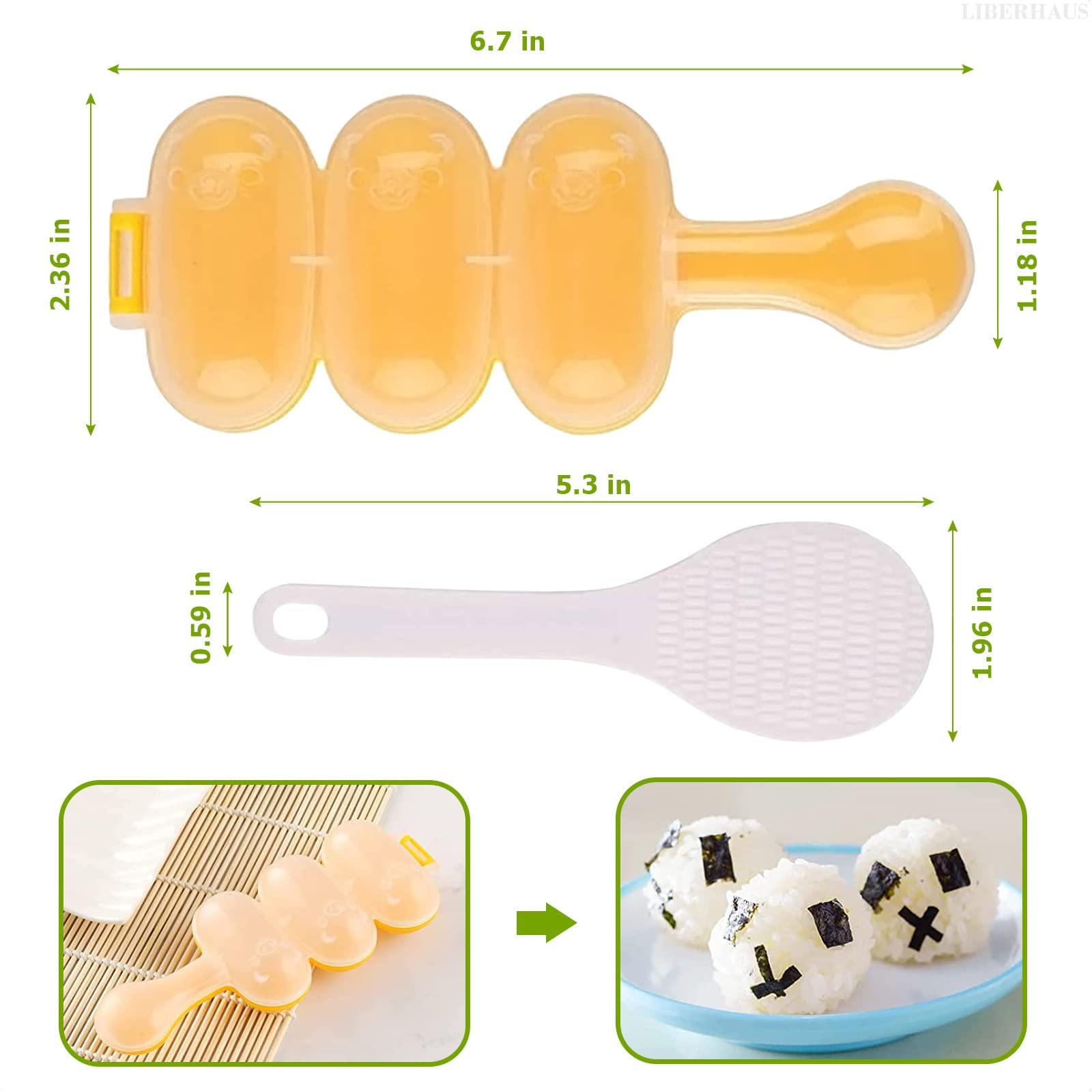 Rice Ball Maker Mold With Rice Paddle - Sushi Maker Rice Ball Mold Rice Molds Rice Shaper Mold Sushi Mold Rice Baller Shaker Sus