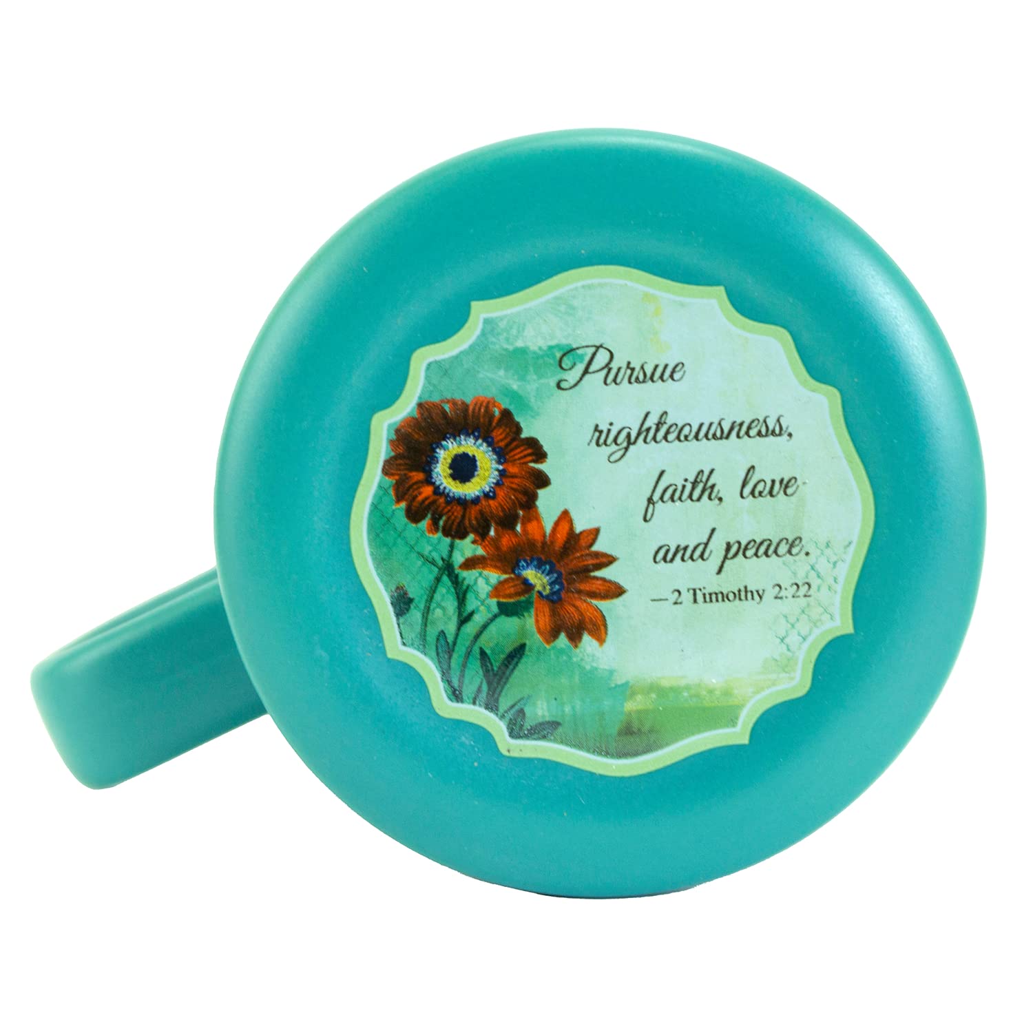 Abbey + CA Gift Woman of Faith Mug and Lid/Coaster Set, 14oz Ceramic, Blue, Microwave & Dishwasher Safe, Model 56872
