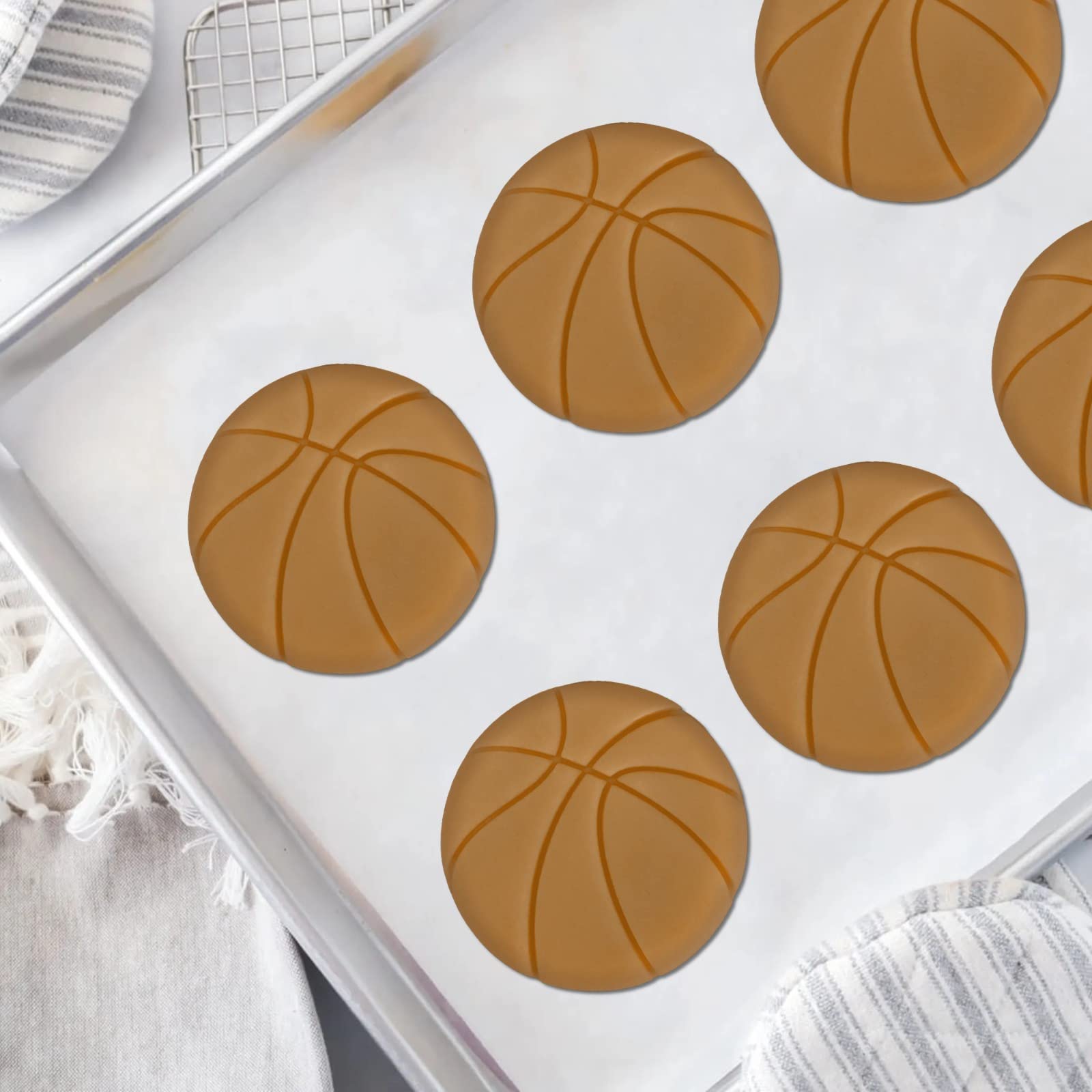 Moose Goods Basketball Cookie Cutter 3'' Inch - Sports Cookie Cutters Shapes & Stamp, Basketball Cookie Cutter For Diy Baking Su