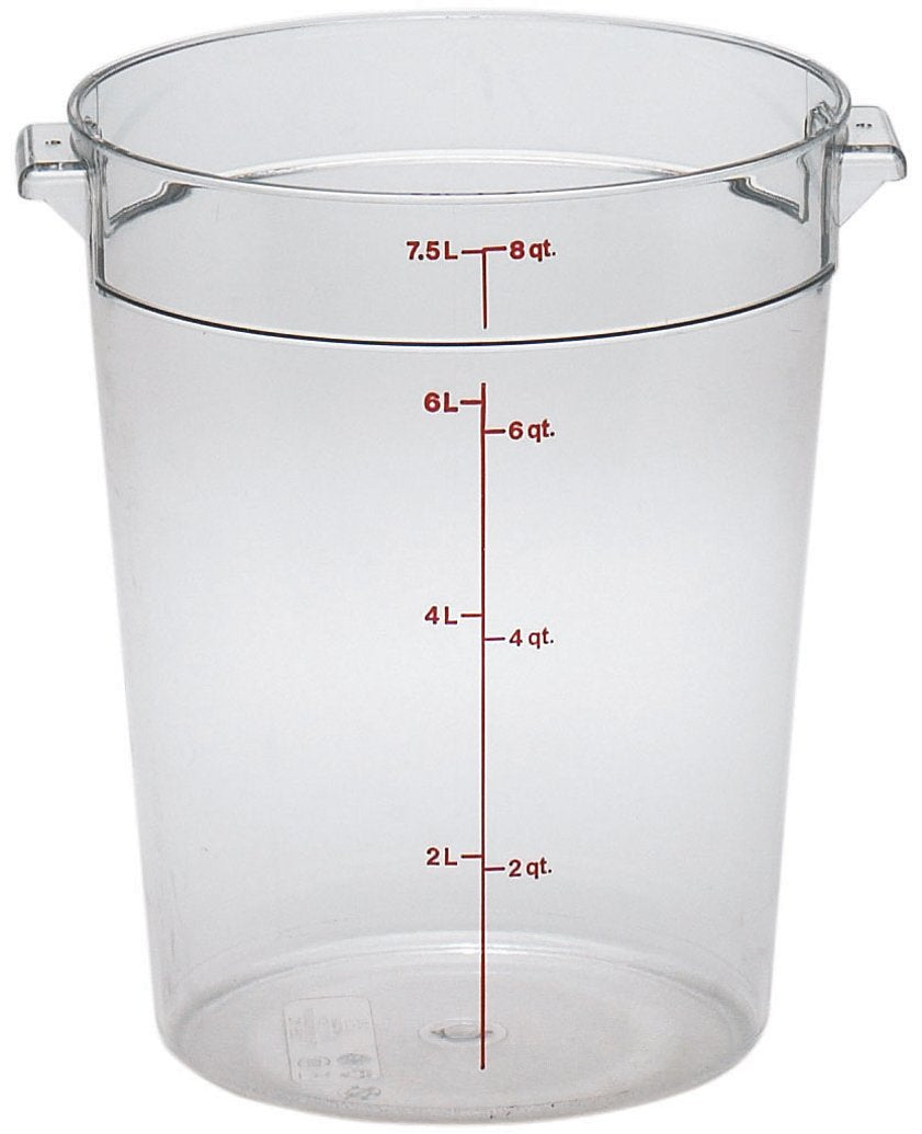 Cambro Rfscw8135 9-15/16'' Top Diameter X 10-7/8'' Height, Camwear Clear Polycarbonate Round Food Storage Container (Cover Sold
