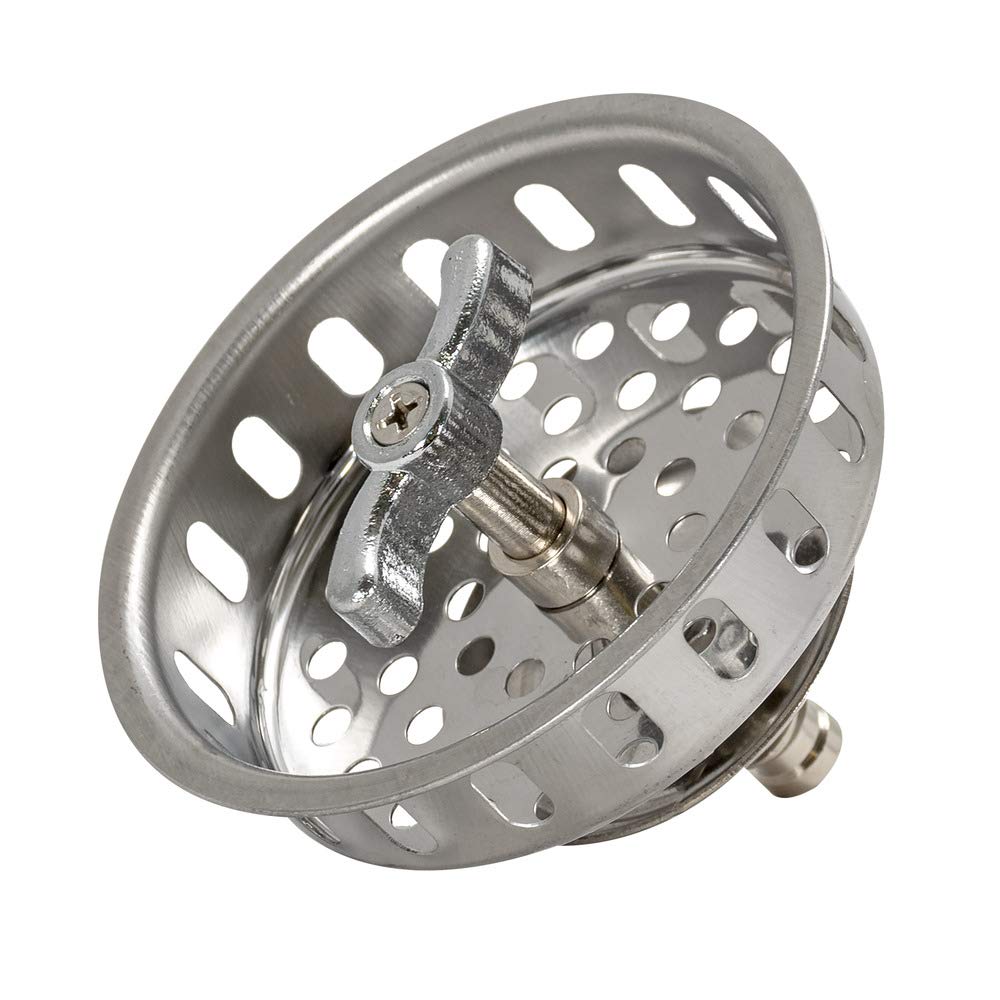 Ez-Flo Threaded-Post Spin And Seal Replacement Basket, 3-1/2 Inch Diameter, Stainless Steel, 30047