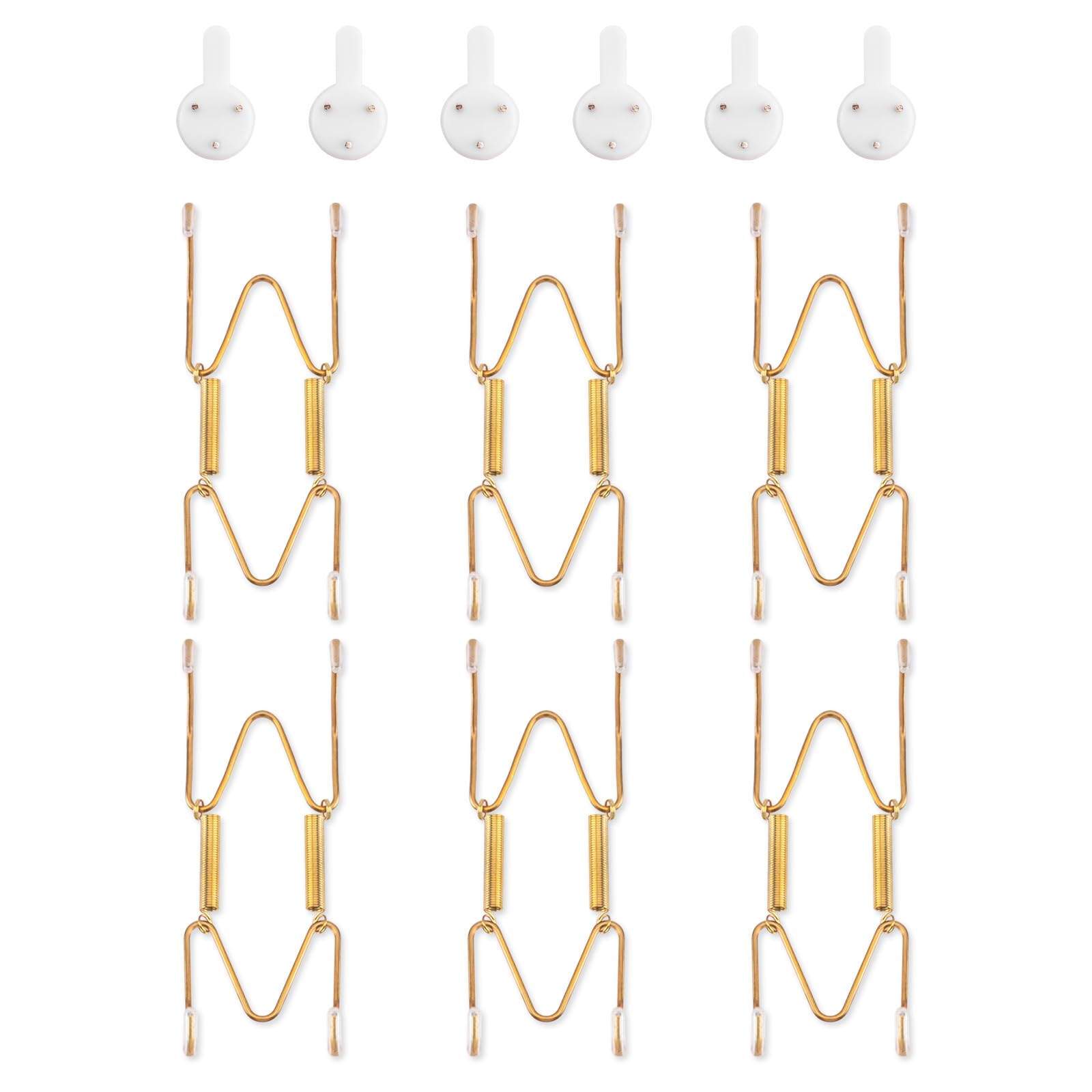 Bilillo 6 Pack Plate Hangers for The Wall, Suitable for 4-5 inch Art Plate, Stainless Steel Invisible Heavy Duty Wire Plate Hold