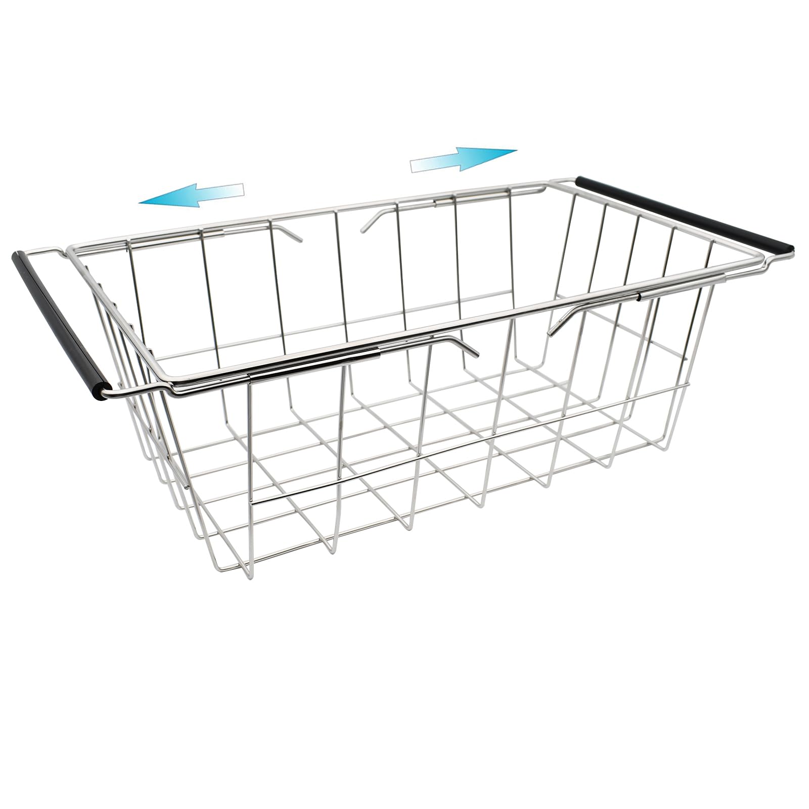 Orgneas Expandable Chest Freezer Basket, Stainless Steel Hanging Deep Freezer Organizer Bins Adjustable Handles (16.5 ~ 20) Wi