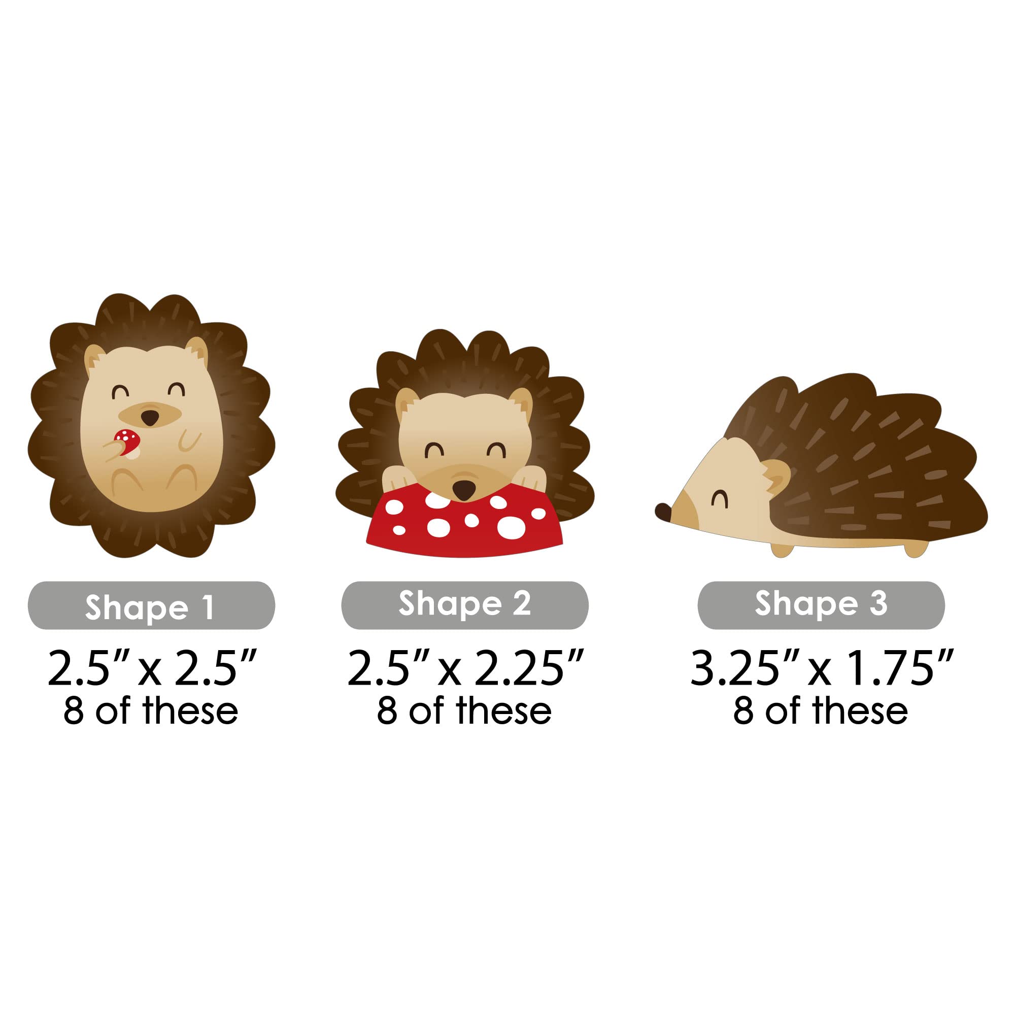 Big Dot Of Happiness Forest Hedgehogs - Diy Shaped Woodland Birthday Party Or Baby Shower Cut-Outs - 24 Count