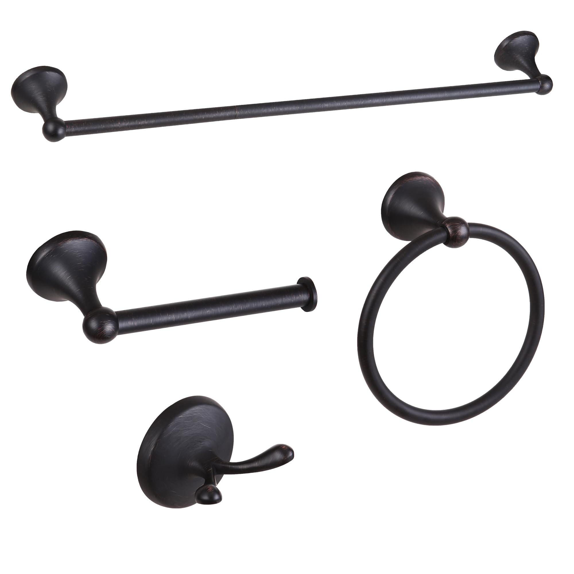 Ntipox 4 Piece Bathroom Hardware Accessories Set Oil Rubbed Bronze,24 Inch Towel Bar Set,Towel Rack Set,Bathroom Towel Holder Se