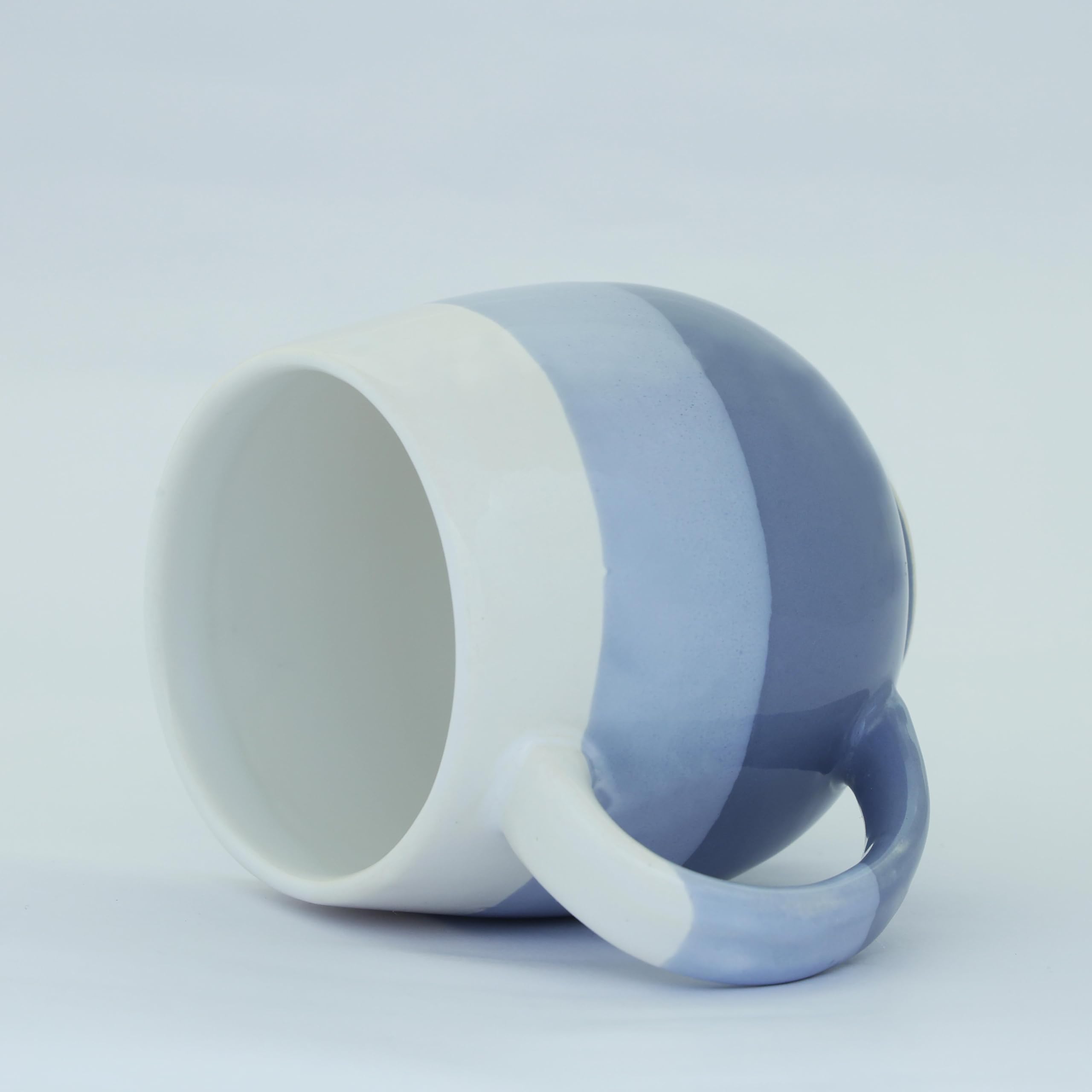 U & U UNIQUE UTILITIES Ceramic Coffee Mug Milk Cup for Home & Office Gift - 450 ML (Grey-Blue)