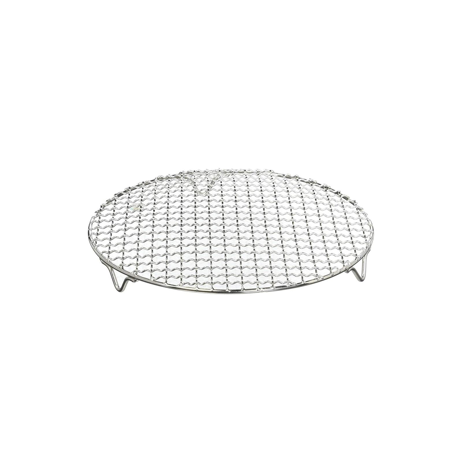 Chris-Wang 1Pack Multi-Purpose Round Stainless Steel Cross Wire Steaming Cooling Barbecue Rack/Carbon Baking Net/Grill/Pan Grate