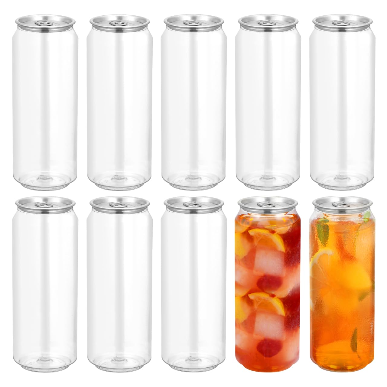 Gatuida 10pcs 16.9oz Empty Plastic Juice Bottles with Caps, Clear PET Beverage Containers for Juicing Drinking Beverage Smoothie