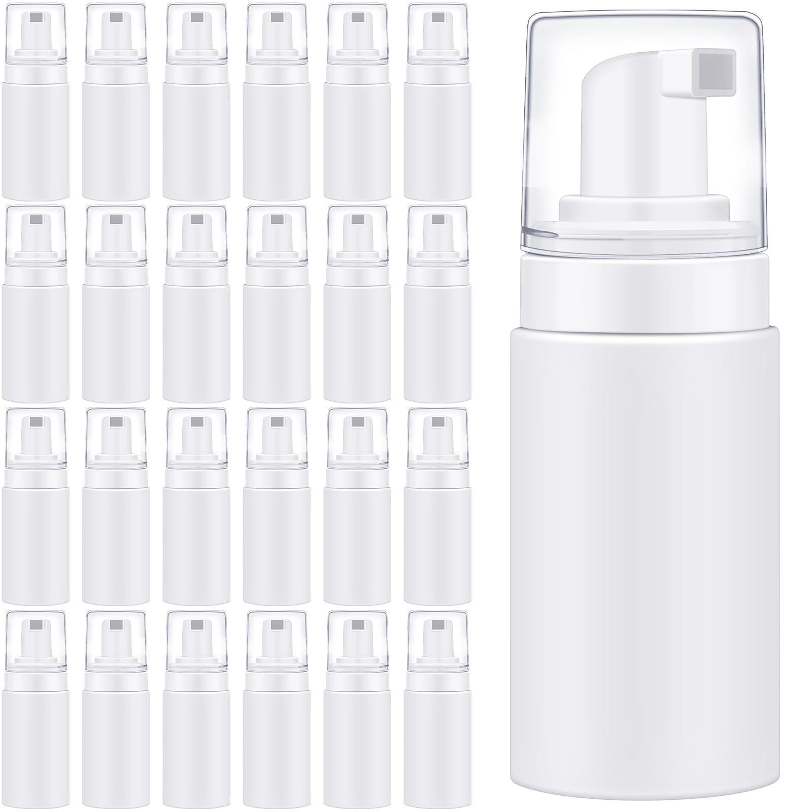 Teenyyou 50Pcs Foam Pump Bottles 1Oz/30Ml Plastic Mini Empty Dispenser Diy Travel Face Cleanser Mousse Soap Foam Bottle Refillab