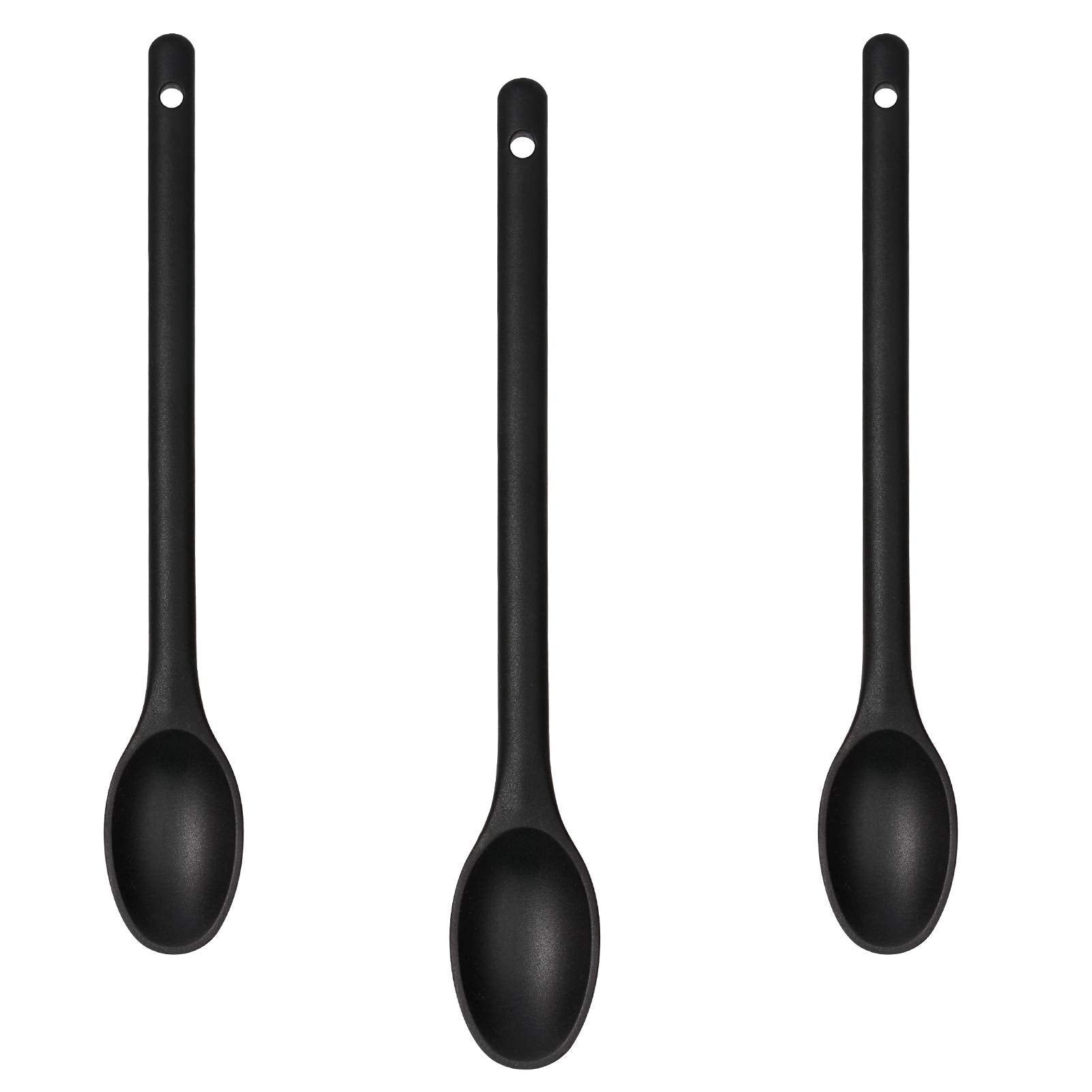 12 Inches Silicone Mixing Spoon Set Of 3,Extra Long Seamless Spoon Nonstick Heat-Resistant Kitchen Mixing Spoon Utensil Set For