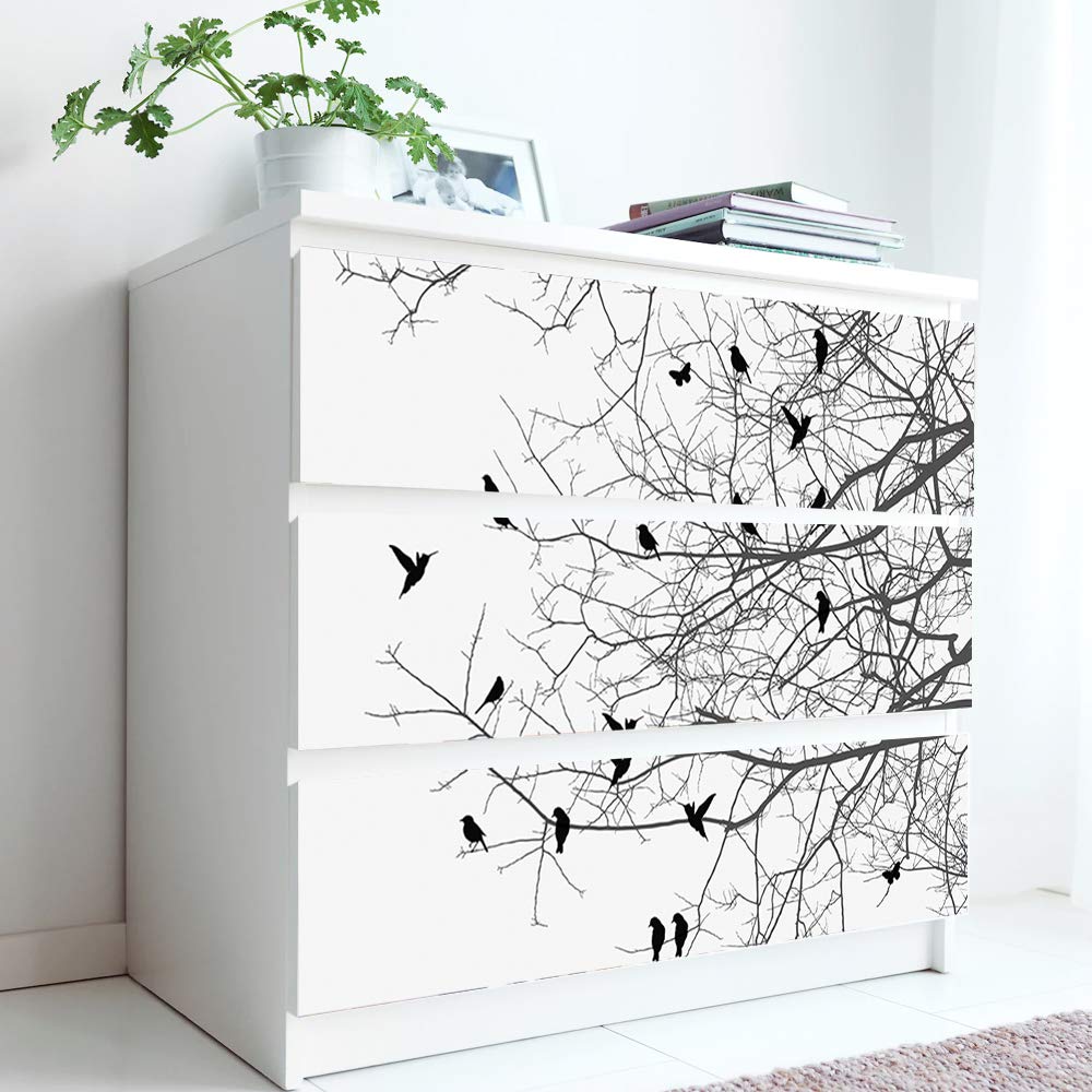Self-Adhesive Dresser Sticker, Peel And Stick Furniture Stickers/Decals, Removable Furniture Skin (001, Malm)