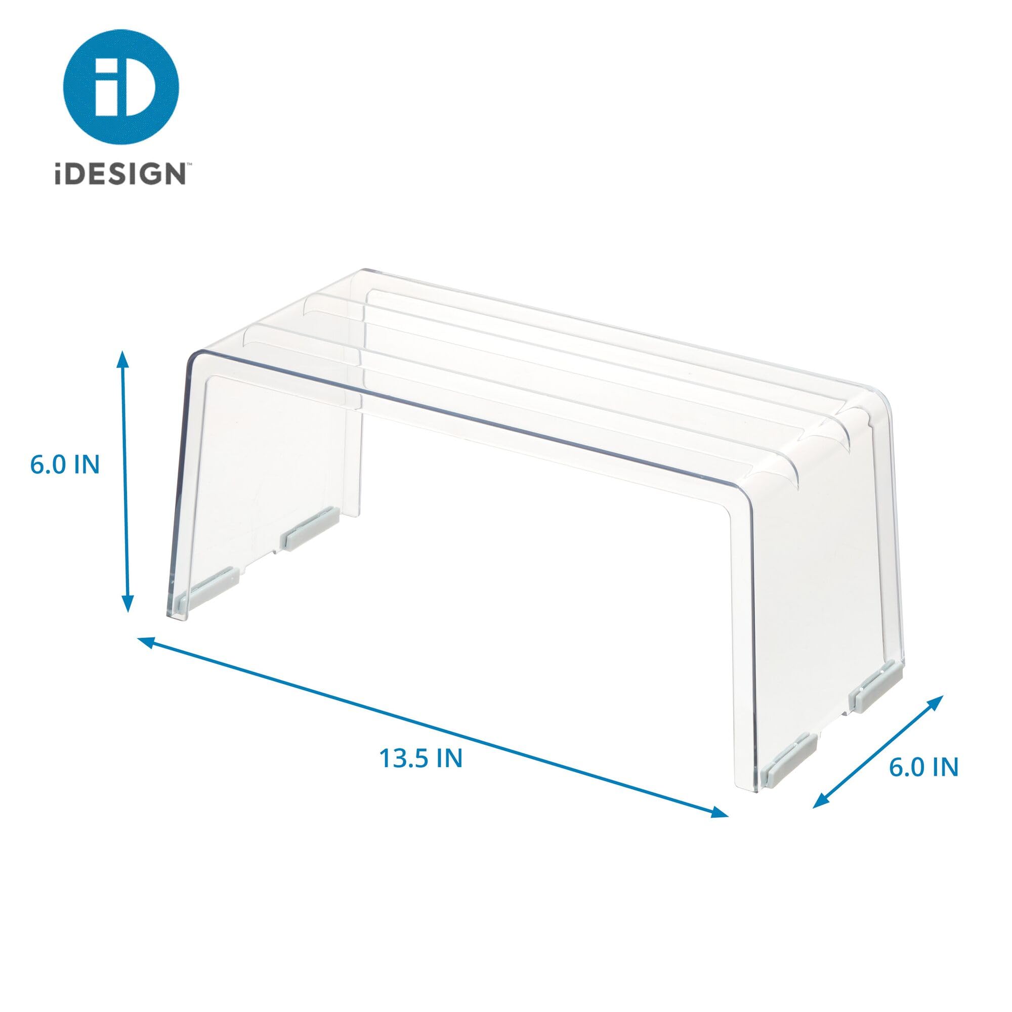 InterDesign Narrow Riser, Clear - Compact Storage Solution, Model 62003, Perfect for Organizing Small Spaces