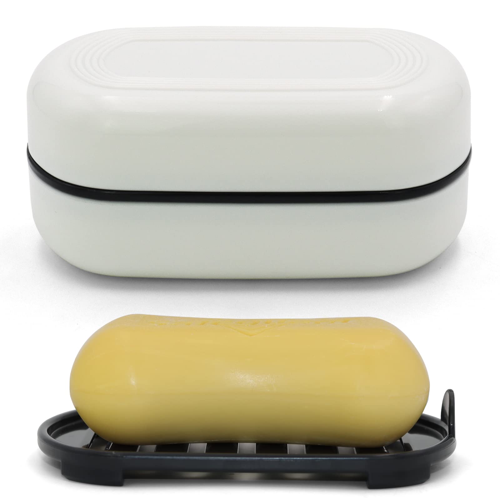 Aimaiaimai Travel Soap Container, Leakproof Soap Box, Travel Soap Holder With Removable Draining Layer, Portable Soap Case For T
