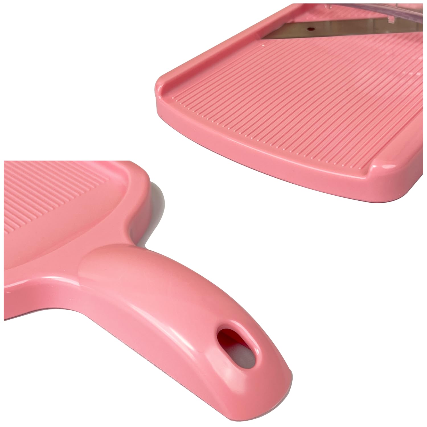 Mandoline Wide Cabbage Slicer 4.7 Inches Pink, Julienne Thickness: 0.04 Inch (1 Mm), With Safety Holder, Made In Tsubame Japan (