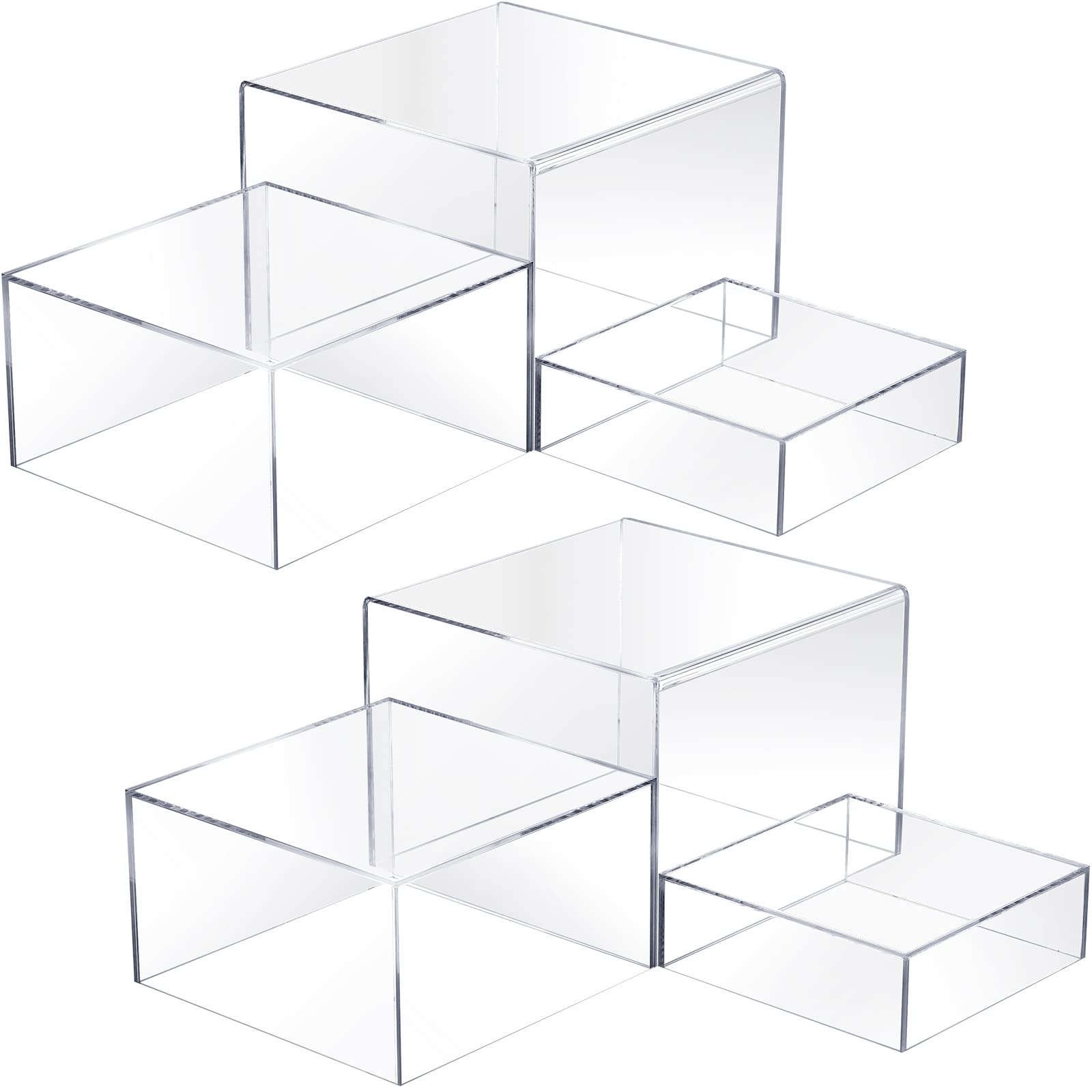 Tuanse 6 Pcs Buffet Risers, Food Risers for Buffet Table, Display Stand for Catering Dessert Collectibles Jewelry Figures Show, 