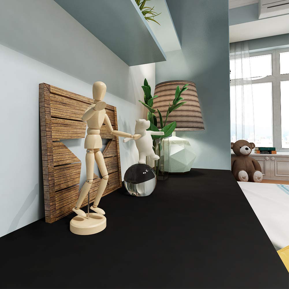 Lacheery Black Wallpaper Peel And Stick Black Contact Paper For Cabinets Matte Solid Color Peel And Stick Wallpaper For Bedroom
