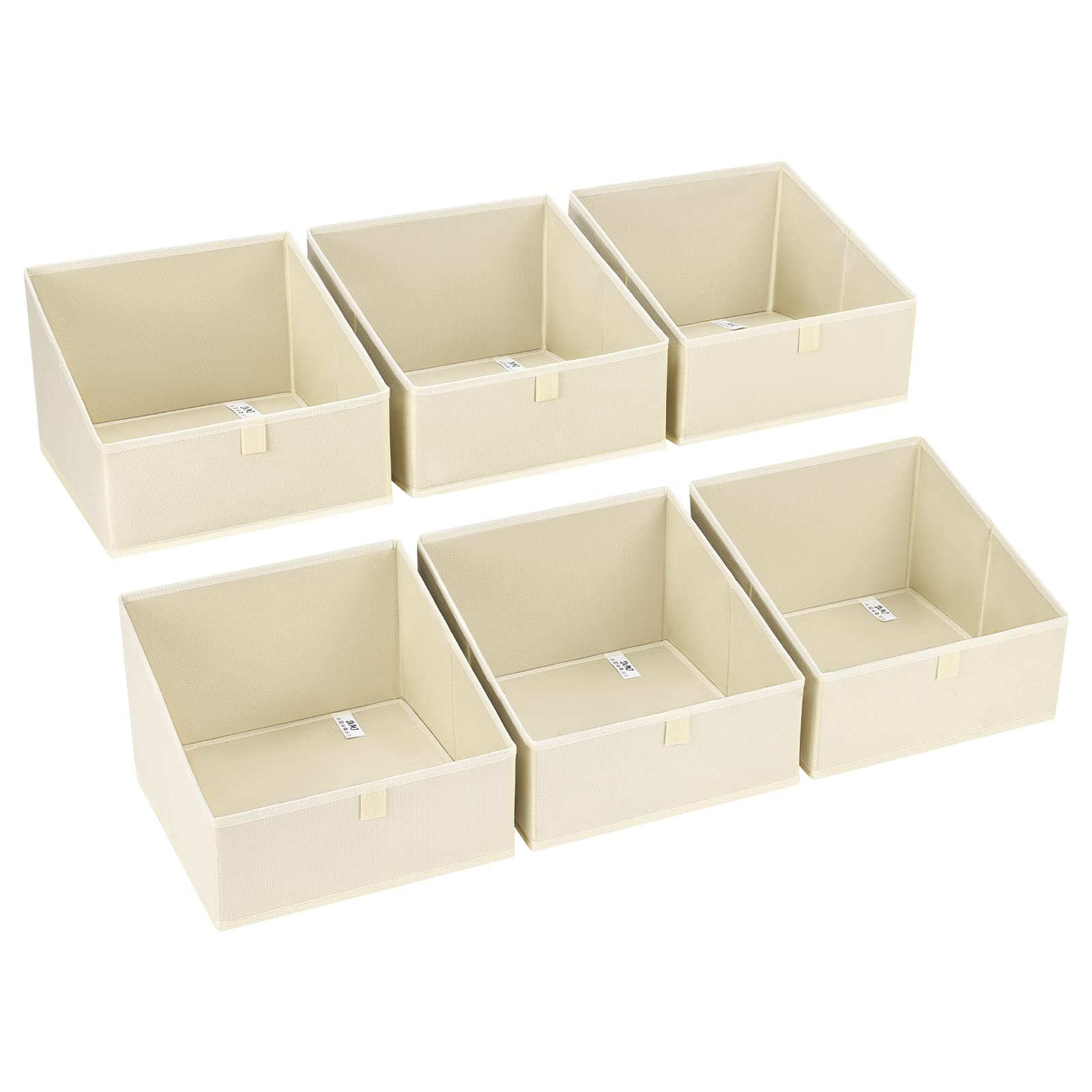 Dimj Storage Bins, 6 Packs Traprzoid Storage Bakskets For Organizing, Fabric Bins For Closet With Front Handle, Closet Organizer