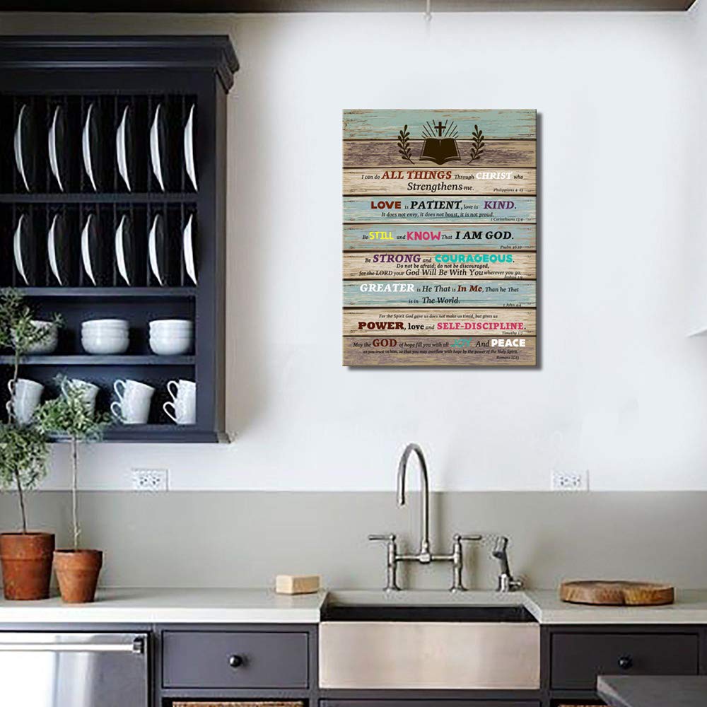 Inspirational Wall Art Scripture Bible Verse Wall Art Christian Canvas Art For Office Bathroom Bedroom Wall Decor Rustic Farmhou