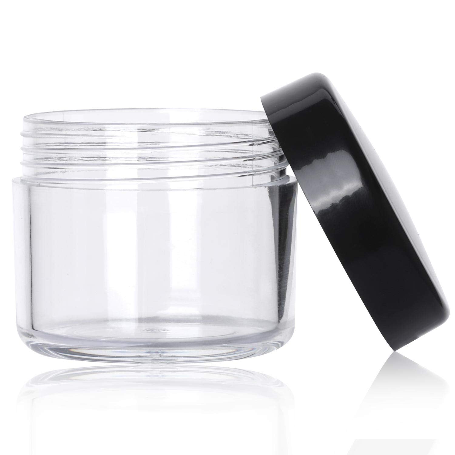 100 Pieces Refillable Cosmetic Containers With Lids 20 Grams Black Makeup Sample Jars For Beauty Products
