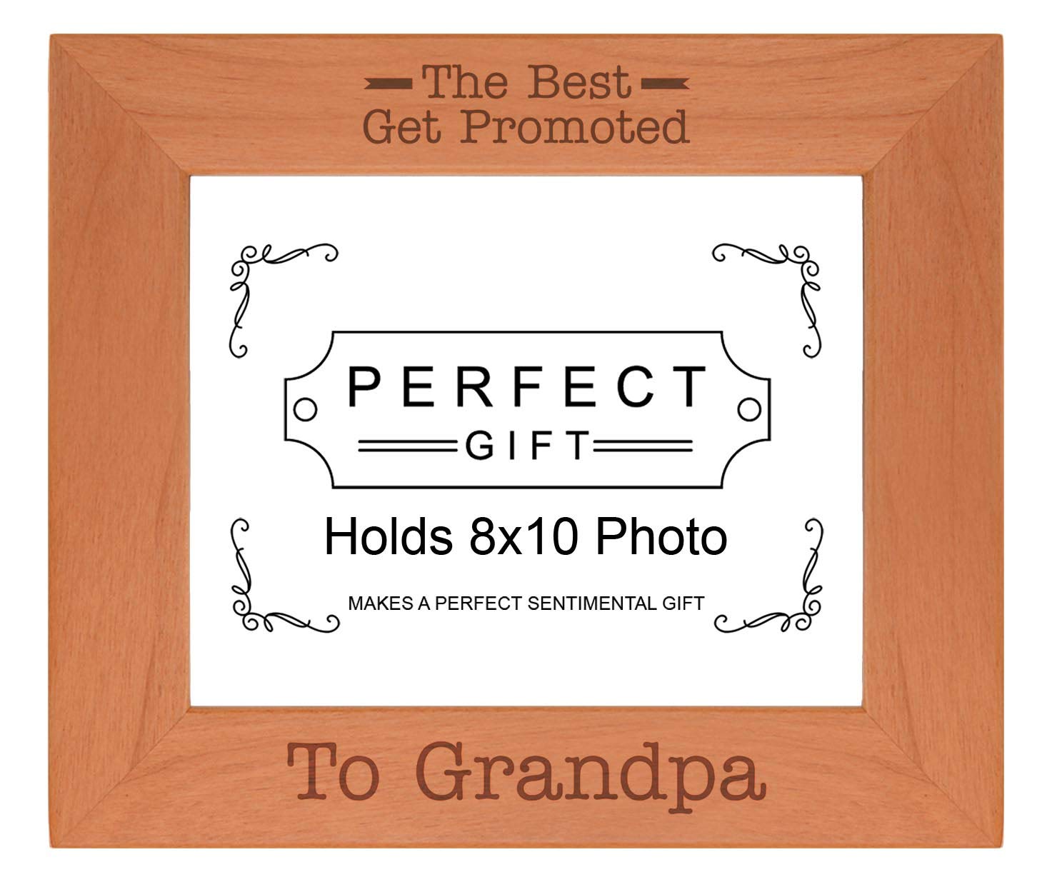 Sentimental Photo Frame The Best Get Promoted To Grandpa Wood Engraved 8x10 Landscape Picture Frame