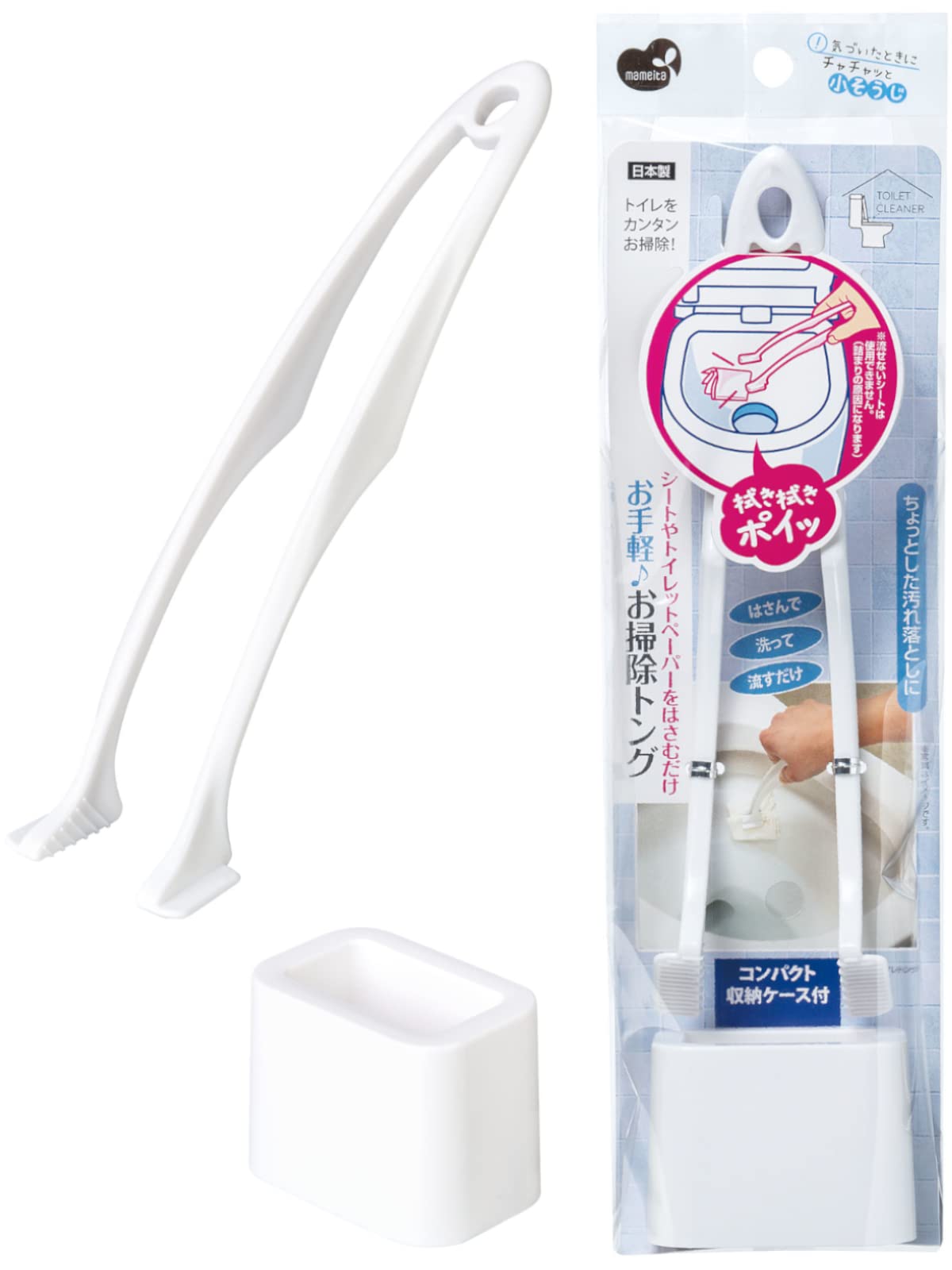 Mameita TS-311 Cleaning Toilet Tongs, Width 2.4 x Depth 1.2 x Length 8.7 inches (6 x 3 x 22 cm), White, Sheet, Paper Storage, Co