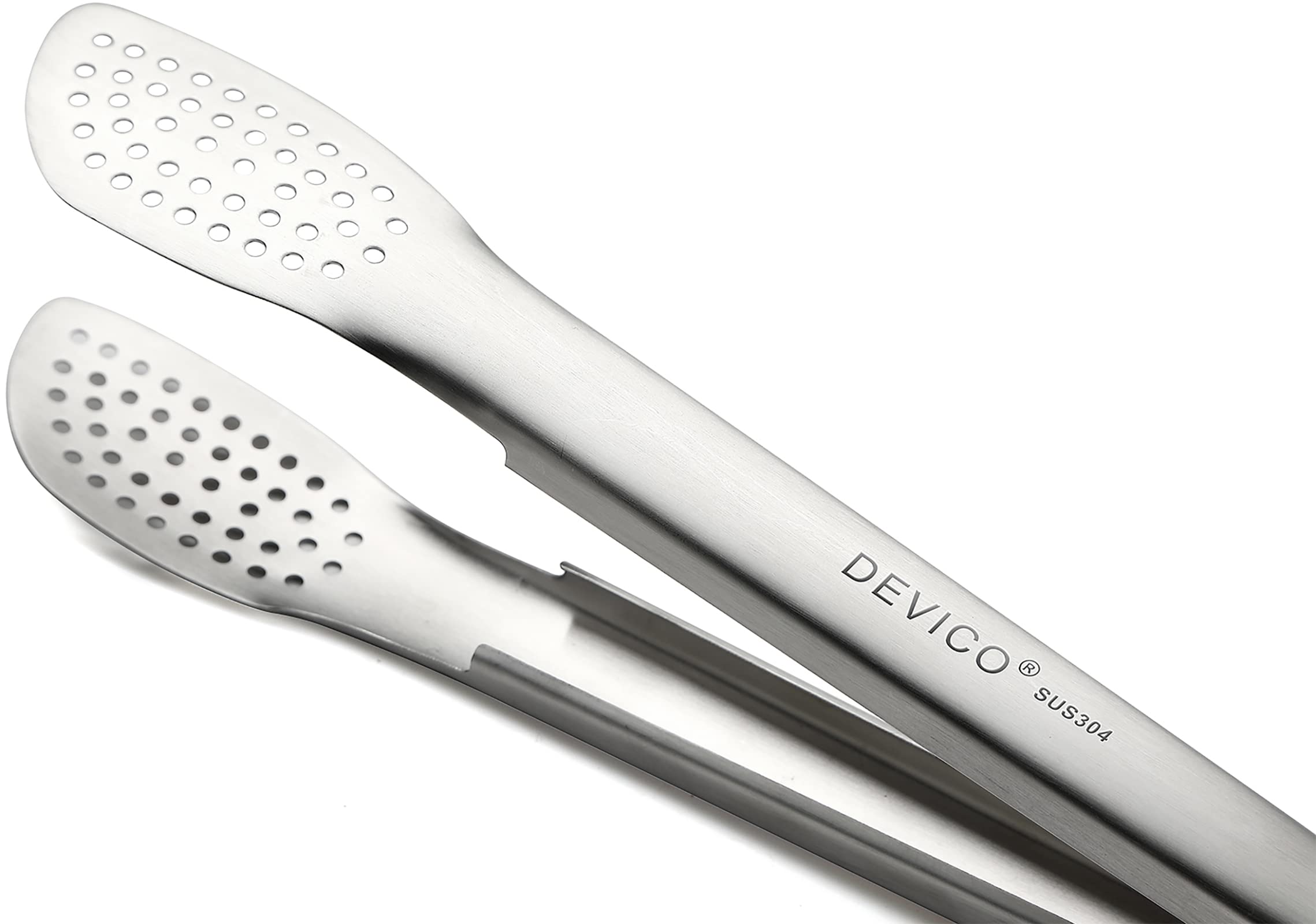 Devico Kitchen Tongs For Cooking, 2-Piece 12 Inch 18/8 Stainless Steel Metal Bbq Grill Tongs With Lock