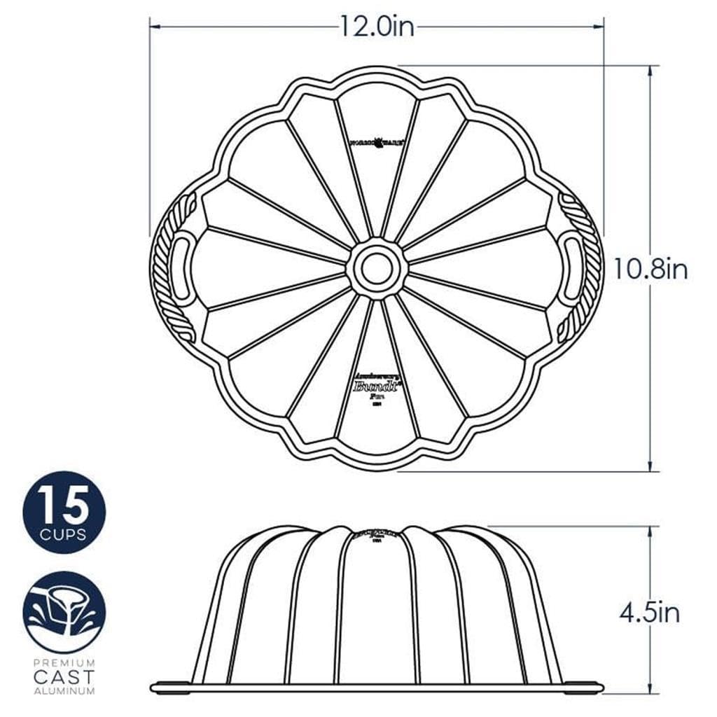 Nordic Ware Anniversary Bundt 12 Cup, Gold