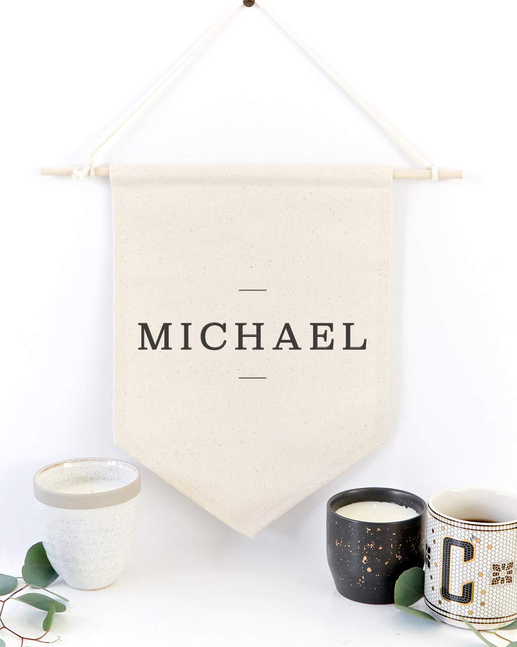 The Cotton & Canvas Co. Personalized Modern Name Hanging Wall Canvas Banner, Wall Art, Home And Bedroom Decor