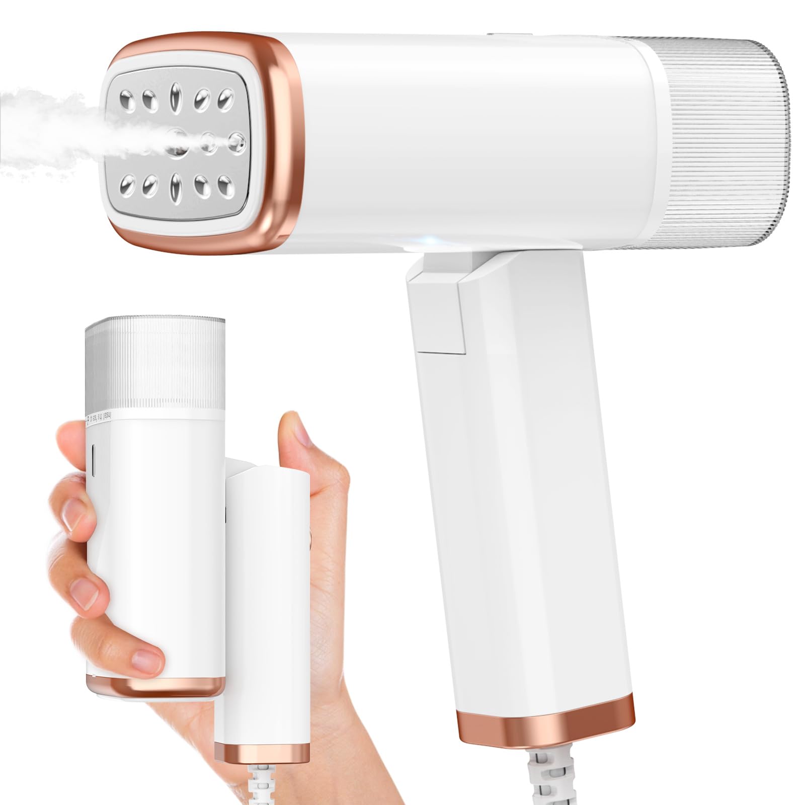 Portable Handheld Steam Garment Steamer Foldable: Effortless Wrinkle Clothes Steam Iron Removal 20-Second Fast Heat-Up, 1200W, 1