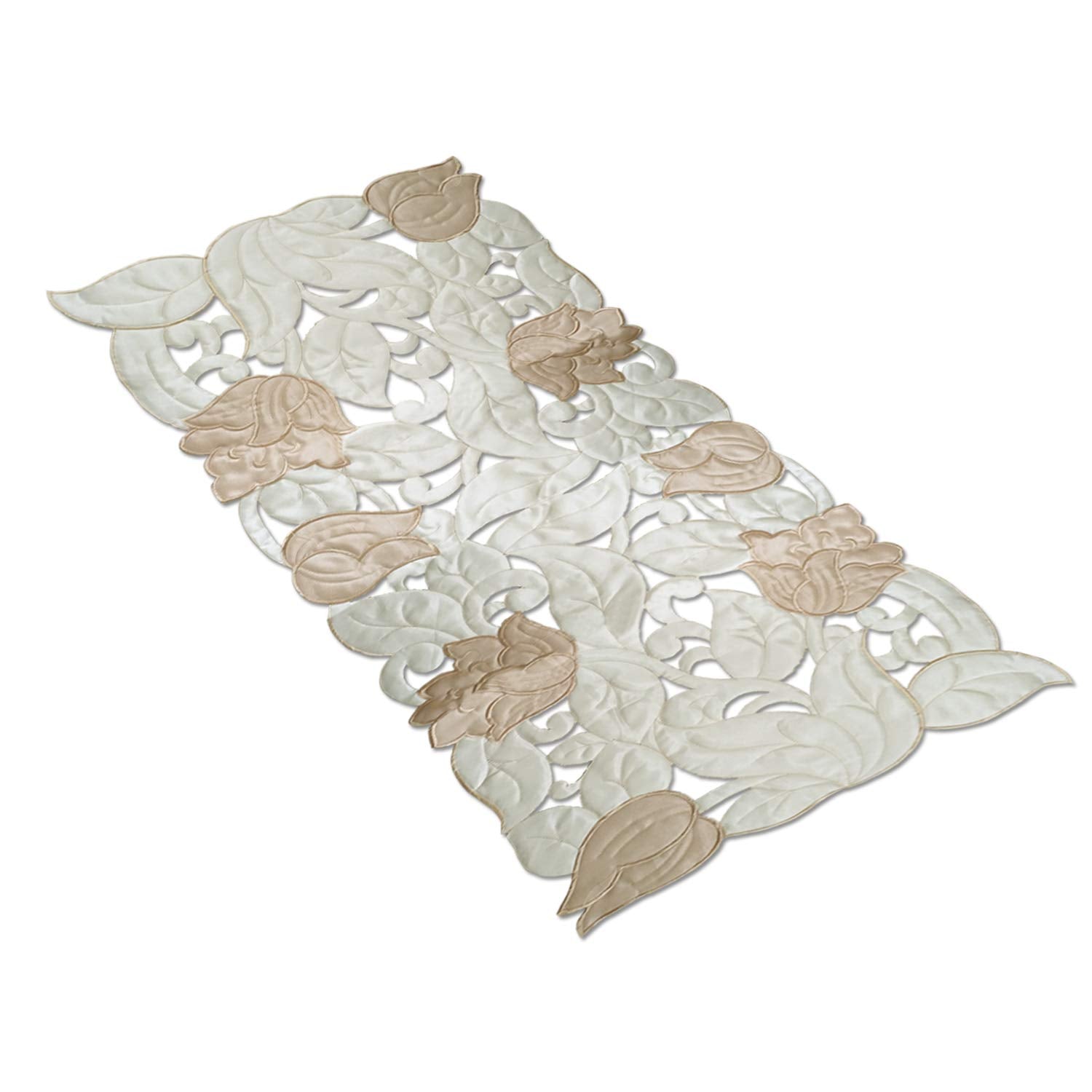 Kuber Industries Table Runner Embroidery Cream