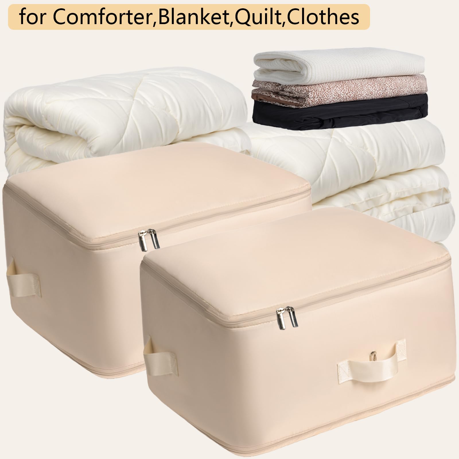 HAIKYPO Upgraded Thickened 2 Pack Compression Bags for Storage,Ultra Space Saving Self Compression Organizer Bags,Sweater Organi