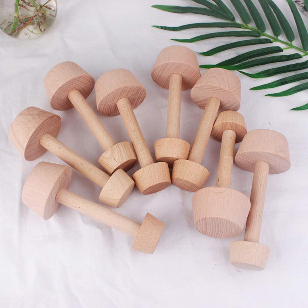 Lasenersm 1 Piece Tamper Mold Double Side Wooden Egg Tart Mould Diy Cake Pastry Pusher Egg Tart-Tamper Double Side Wooden Pastry